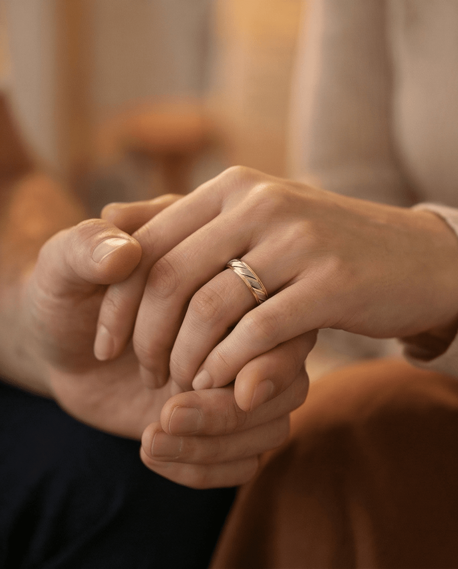 Alianza Zeus bicolor - acero quirúrgico chapado en oro 18klt - 3