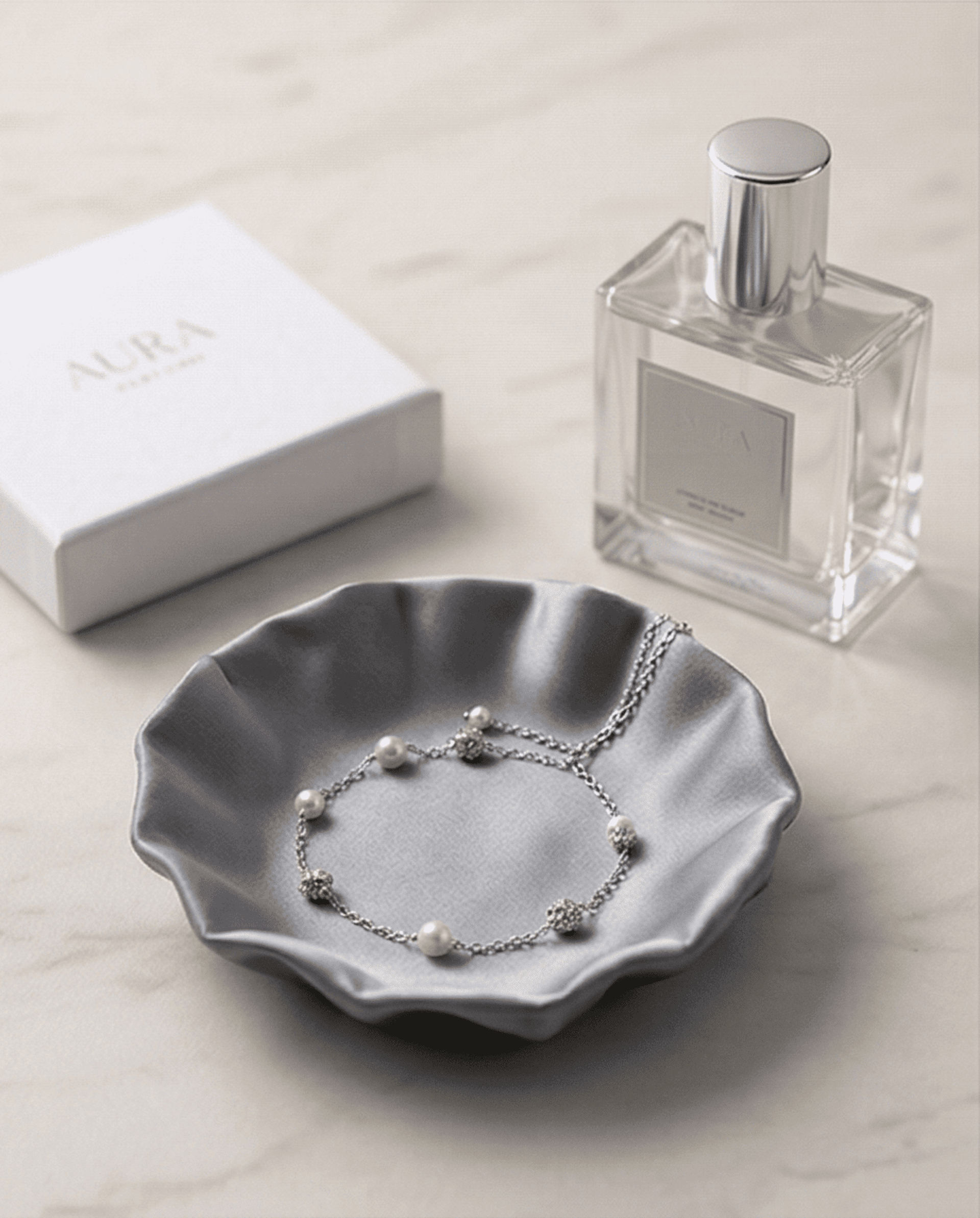 Crystal Pearl Line – Pulsera Perlas & Brillos - 3