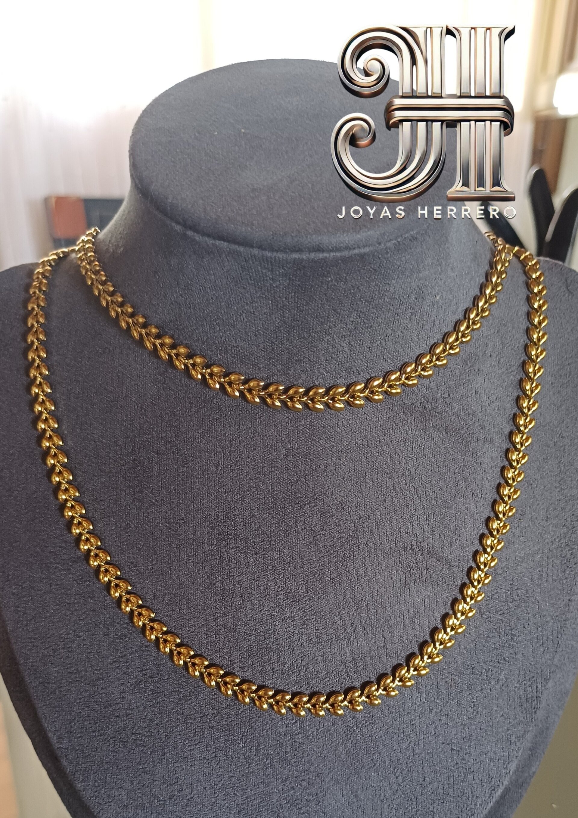 Conjunto Espiga dorada - Collar y pulsera en acero quirúrgico - 1