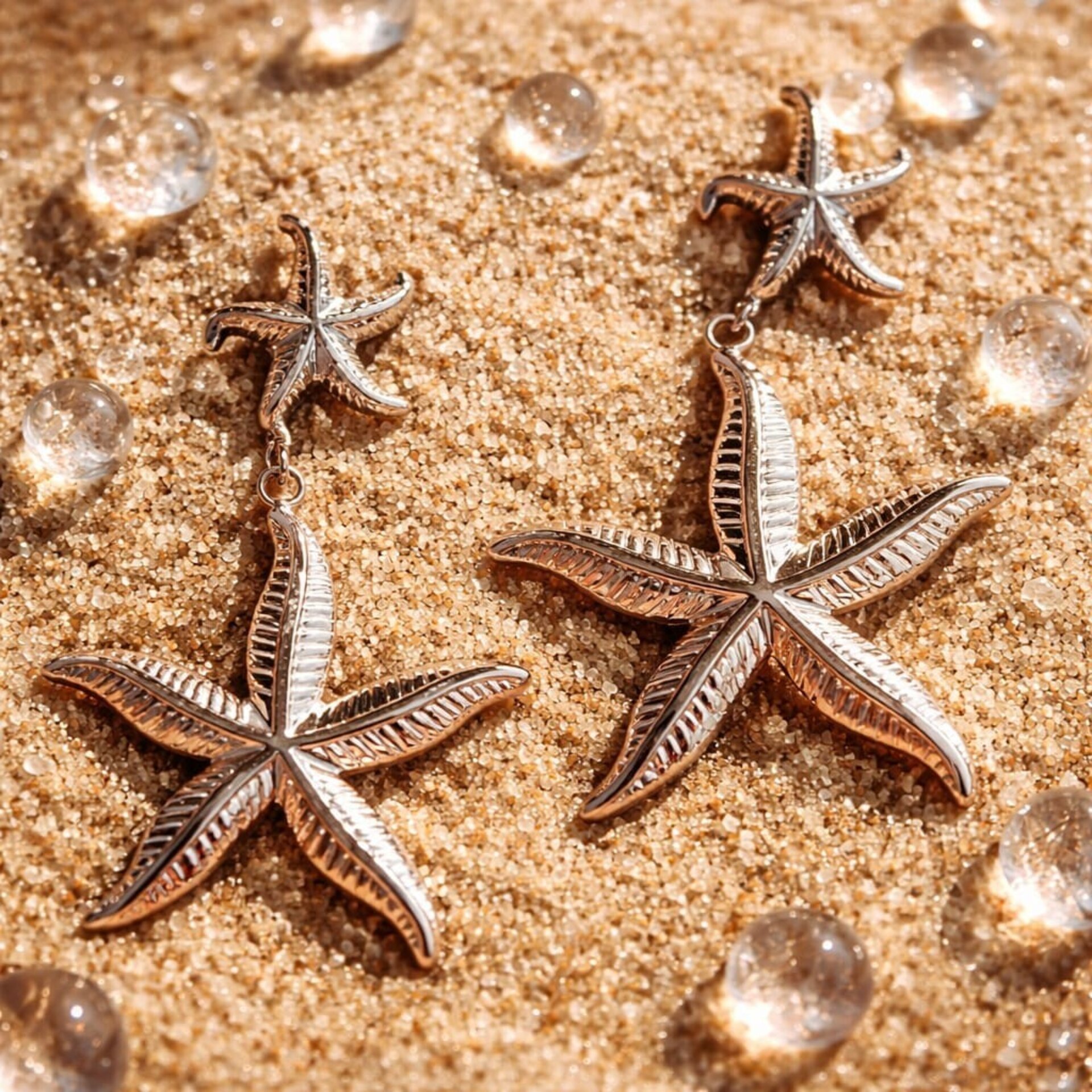 Pendientes Estrella de Mar- Resistentes al agua hipoalergénicos - 4