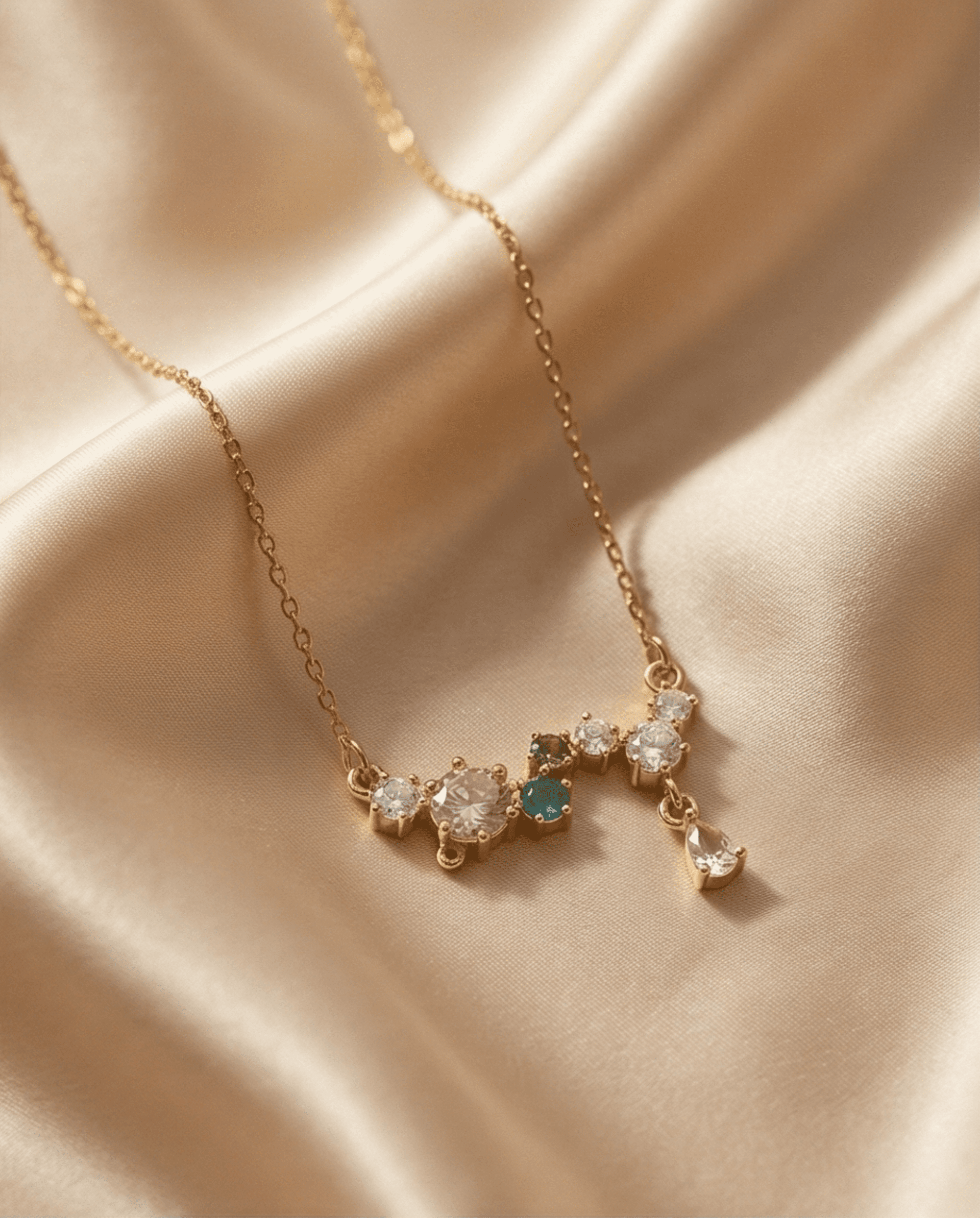 Gargantilla linea de vida multicolor - chapado en oro 18klt - 1