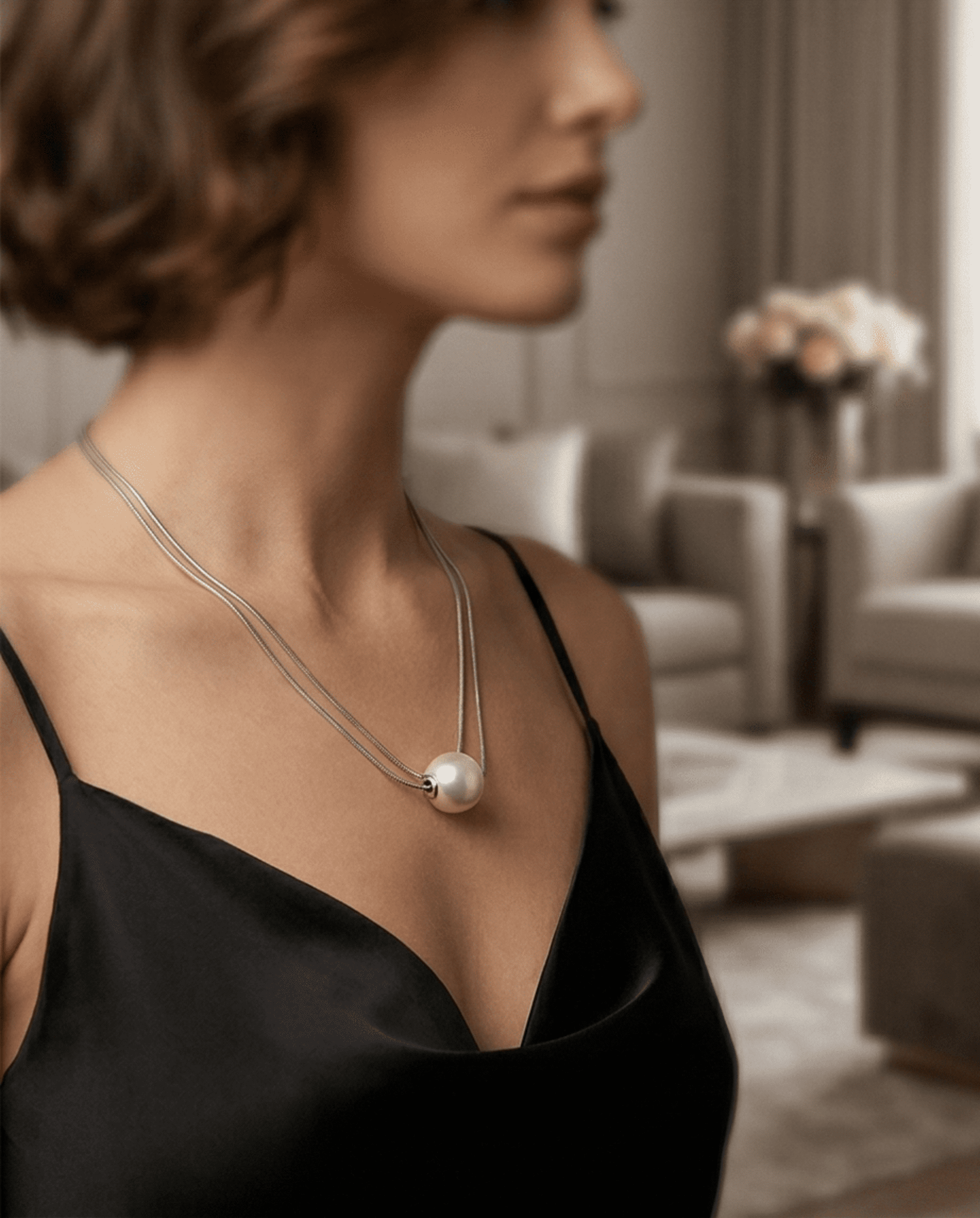 Pearl Aura – Collar de Perla en Acero Quirúrgico 316L - 4