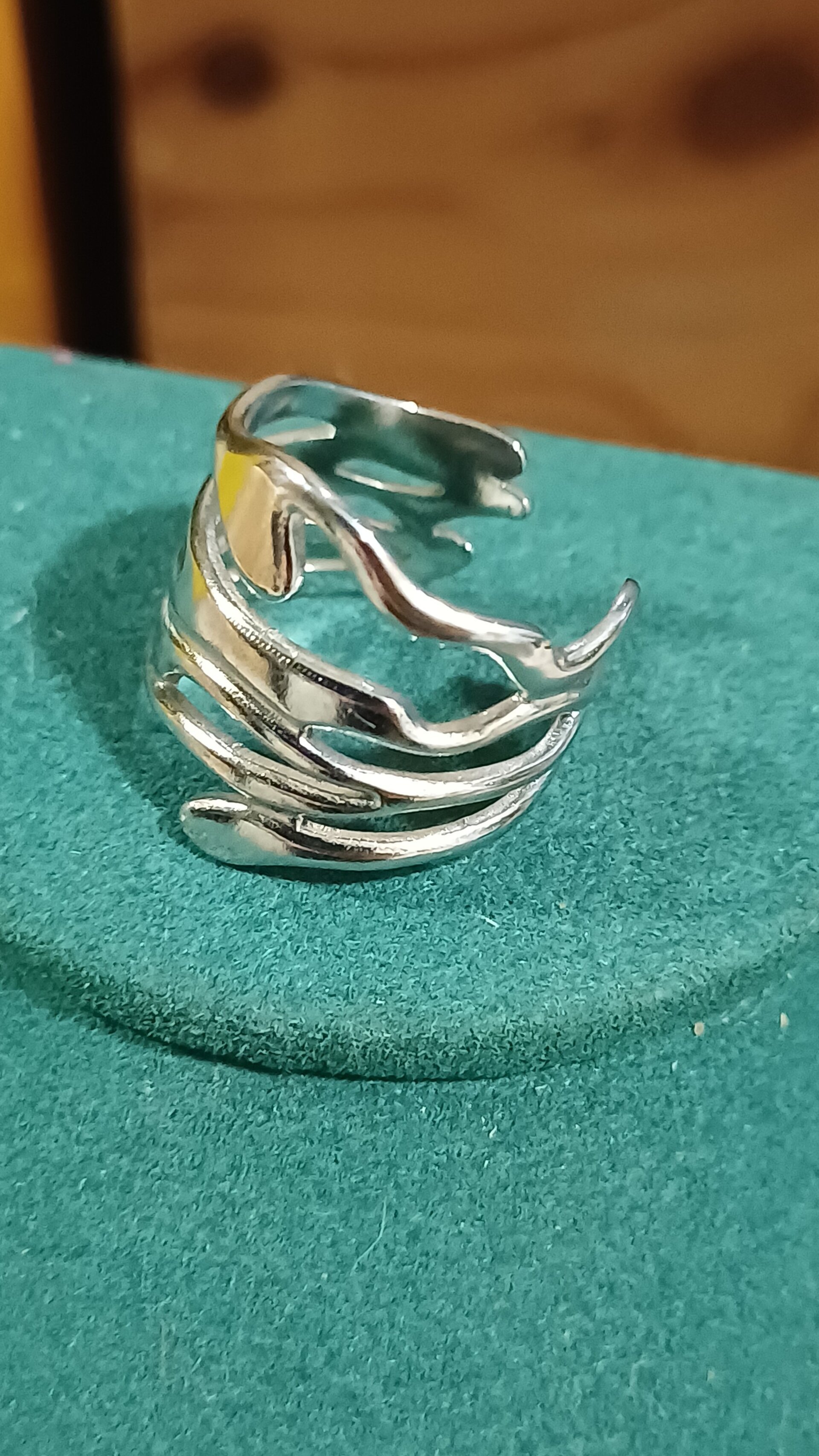 Anillo Ola de Plata – Acero Quirúrgico Ajustable - 2