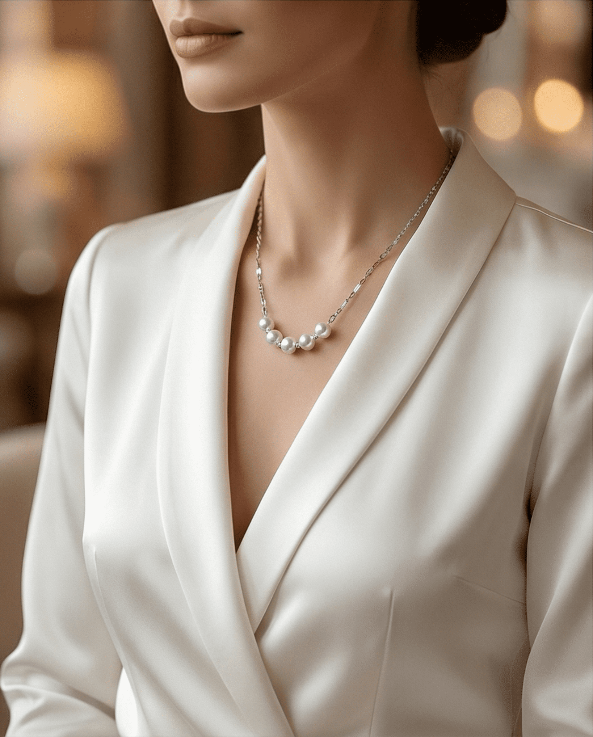 Collar Perla steel Silver - acero quirúrgico - 2