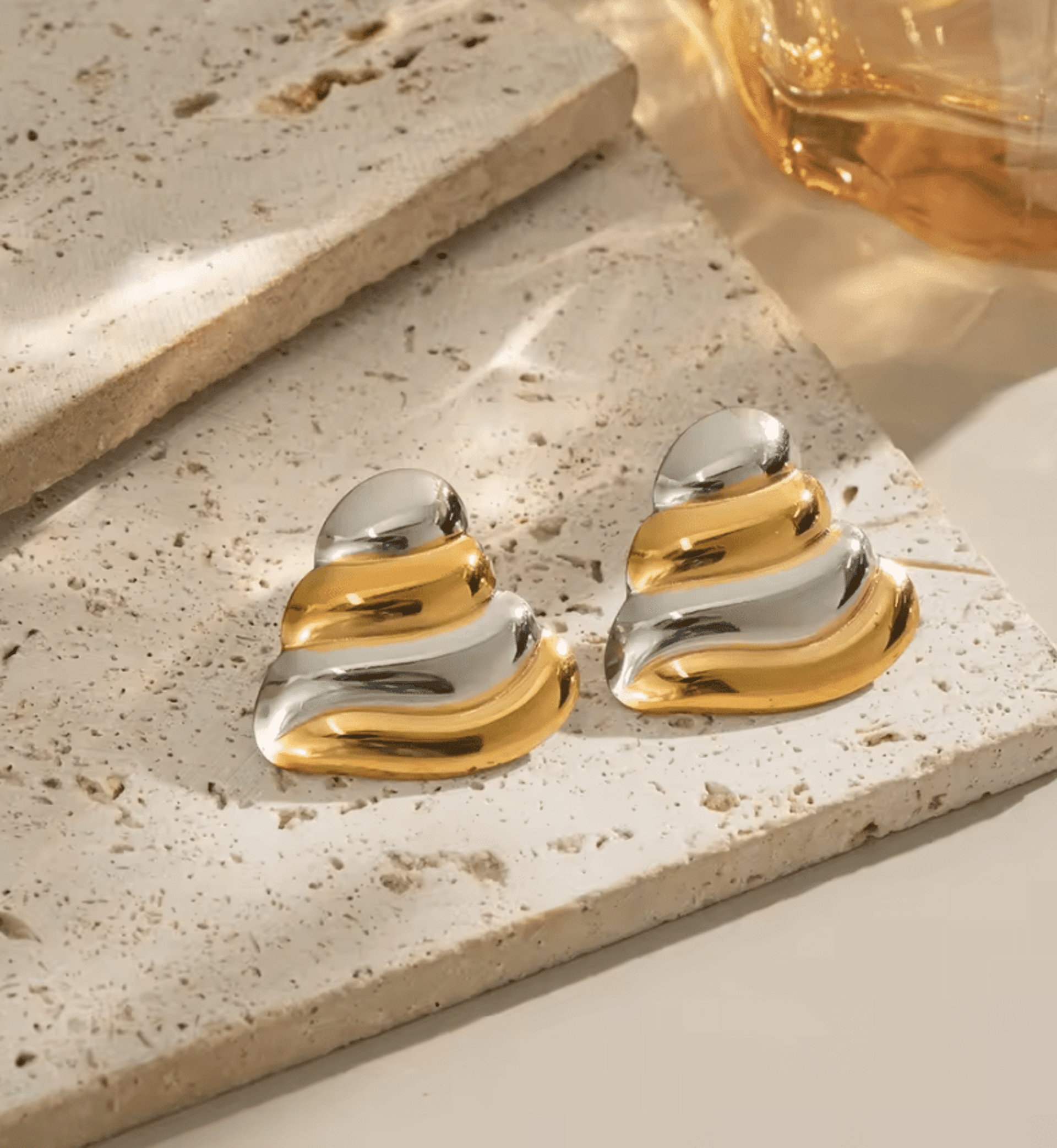 Pendientes de Acero Bicolor – Colección Dualidad - 3