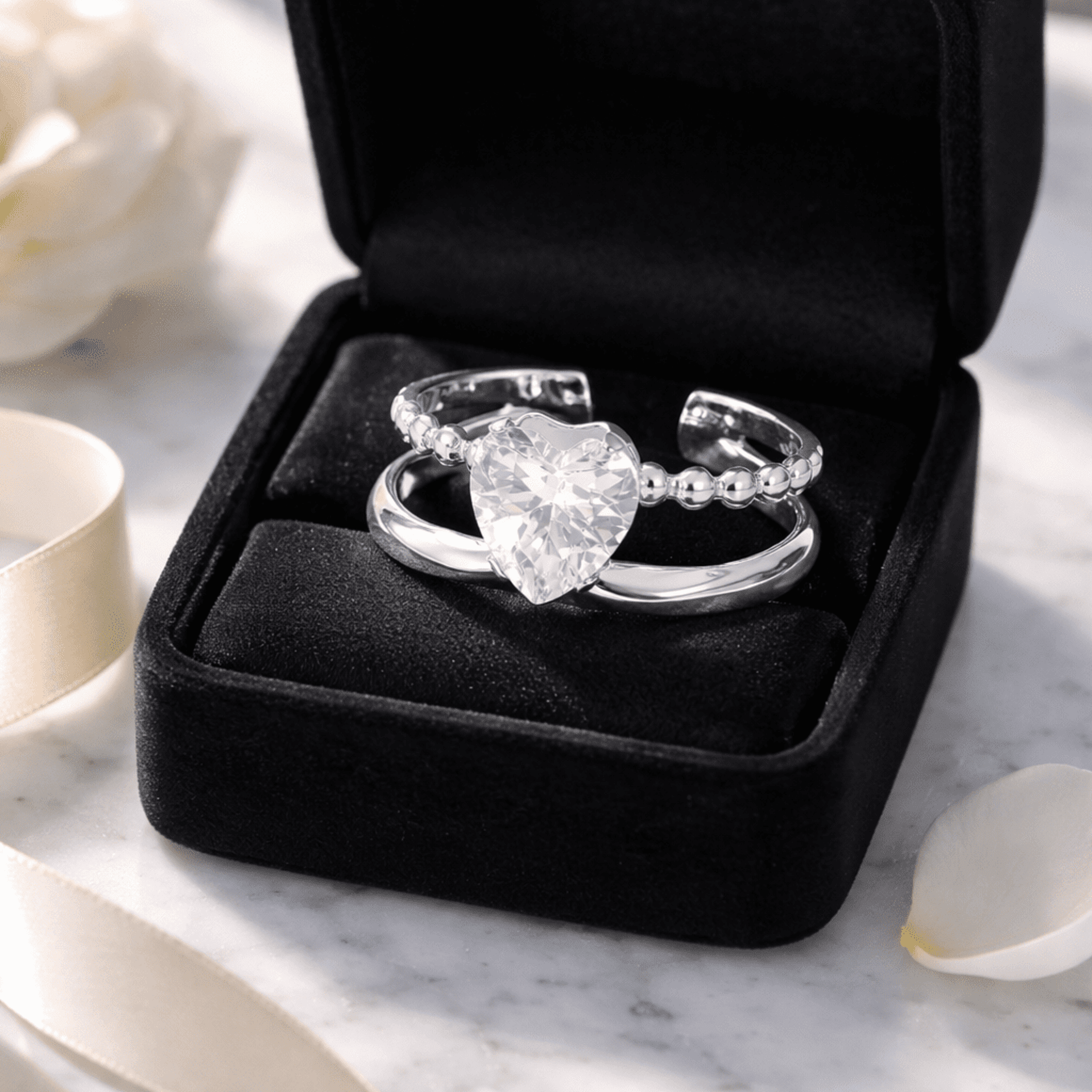 Anillo de acero Aurora Silver – Diseño romántico - 5