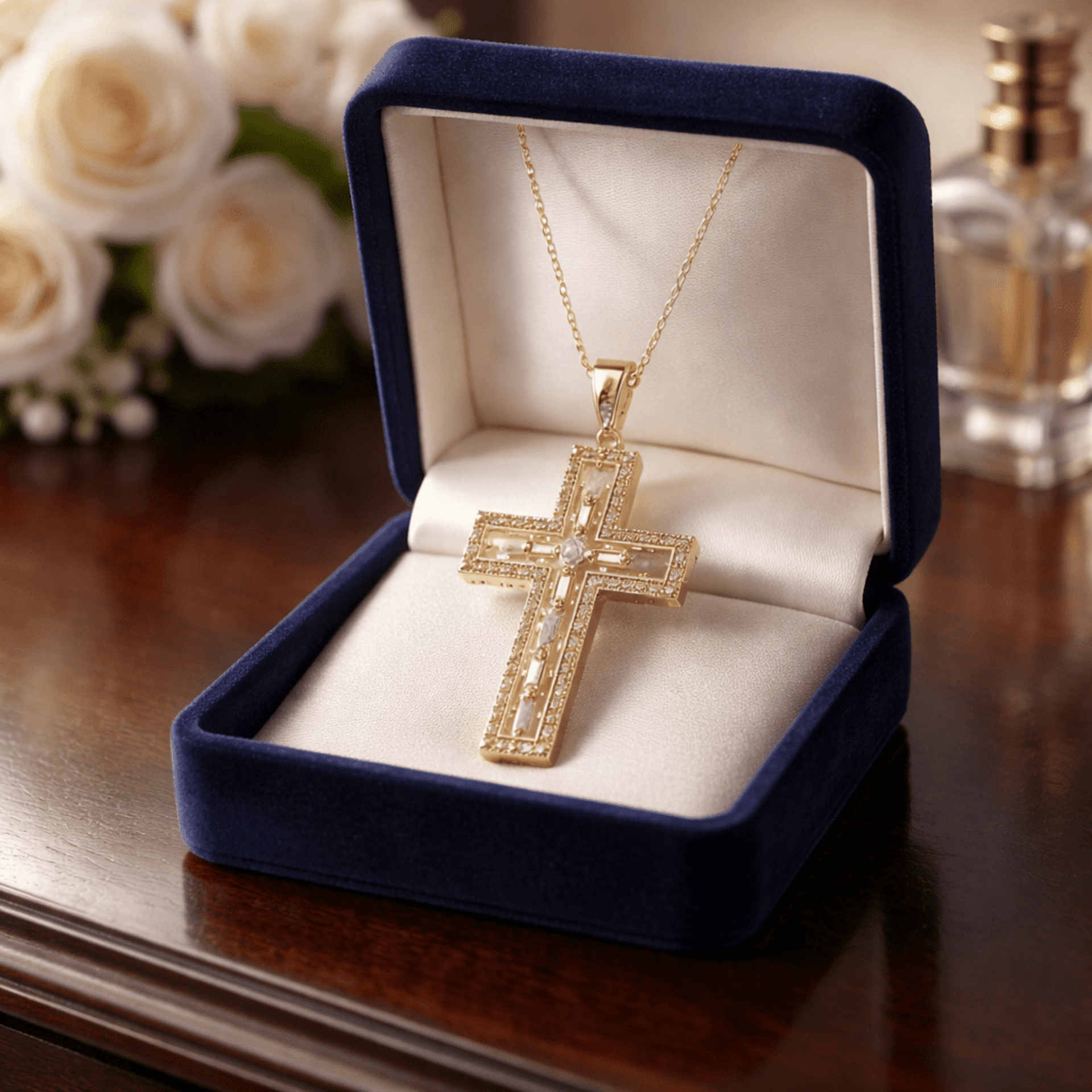 Collar Cruz Imperial – Acero Quirúrgico Chapado en Oro 18K - 1