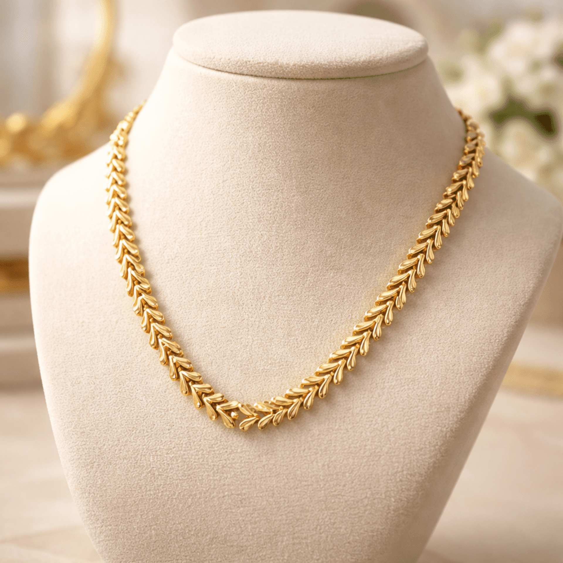 Cadena Spiga de Acero Quirúrgico Chapada en Oro 18K - 3