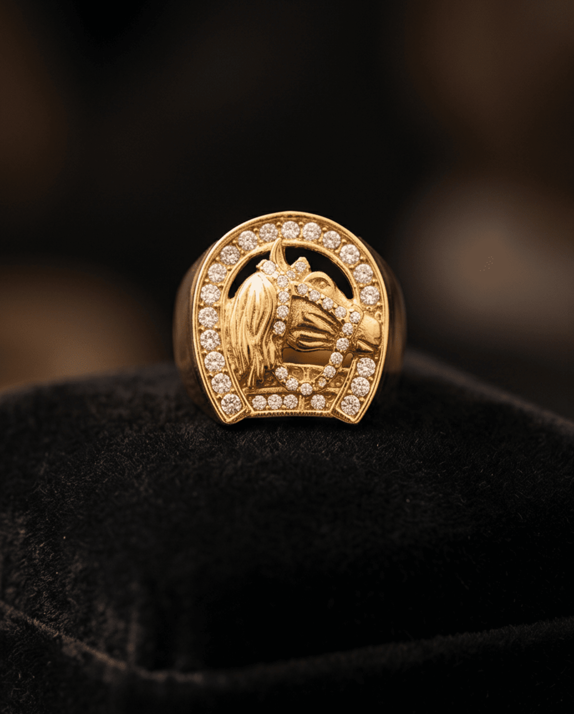 Anillo Caballo con Herradura – Acero Quirúrgico Oro 18K - 1