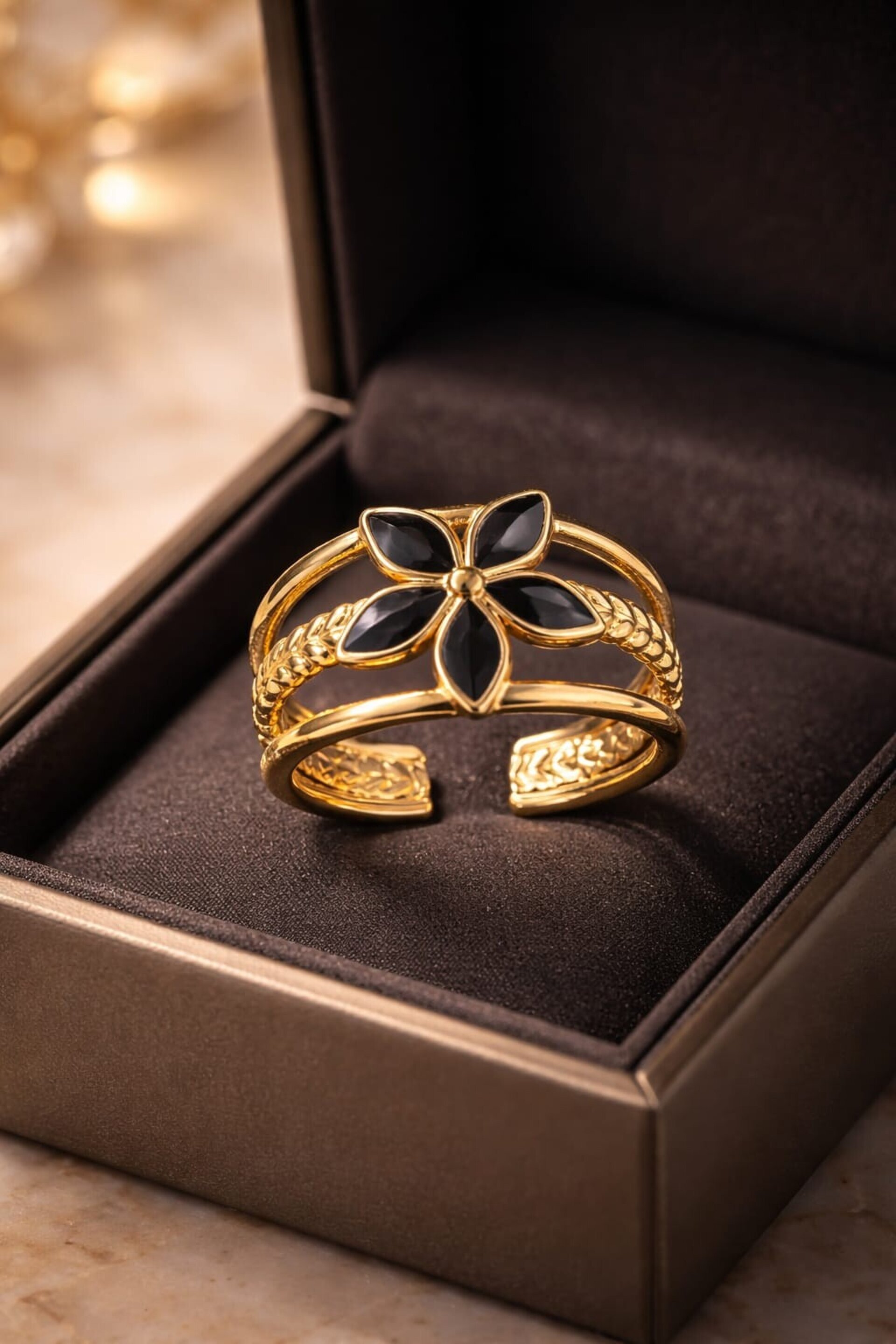 Anillo Ajustable Flor Nocturna - 5