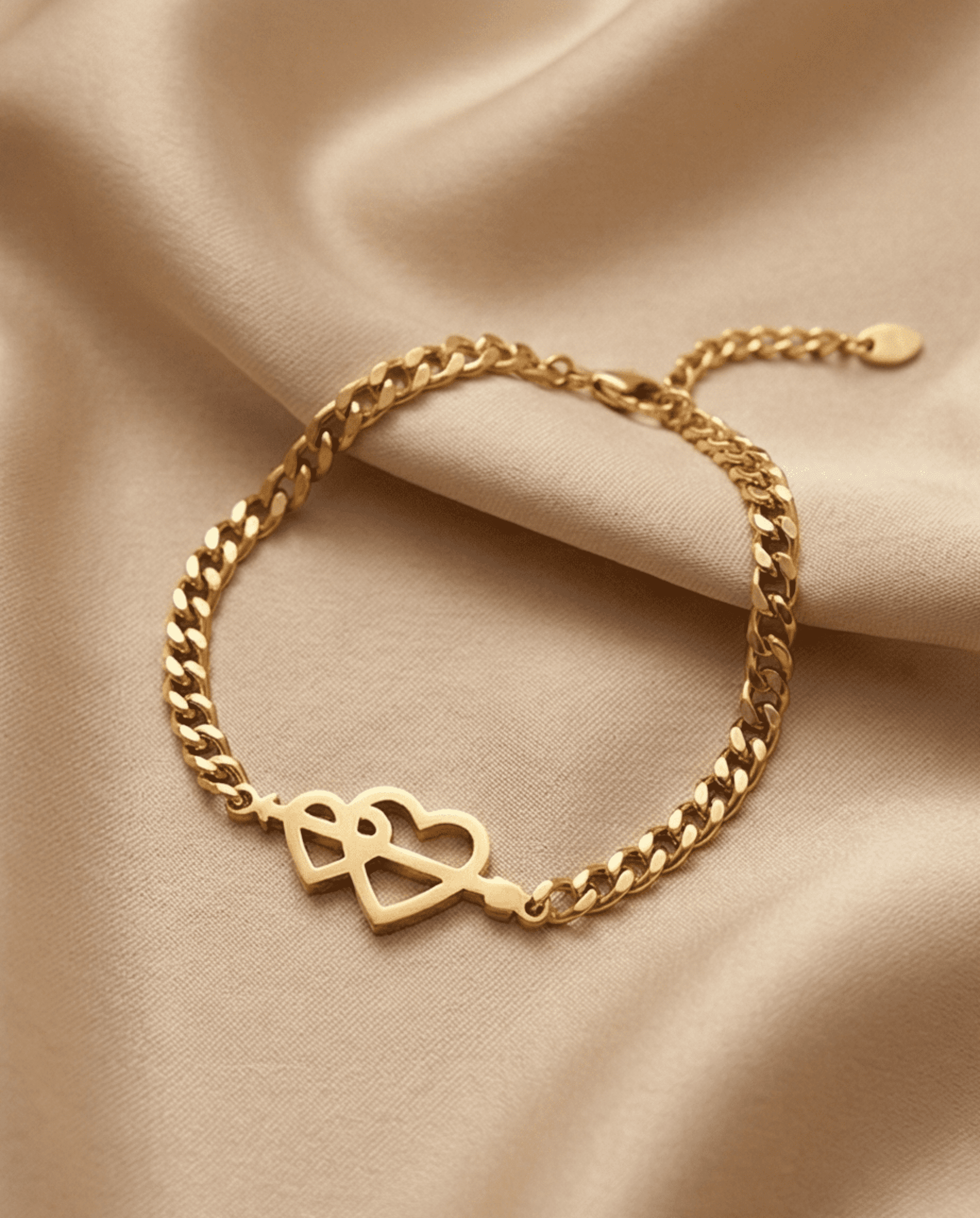 ✨ Pulsera Corazones Entrelazados – Acero Inoxidable Dorado ✨ - 4