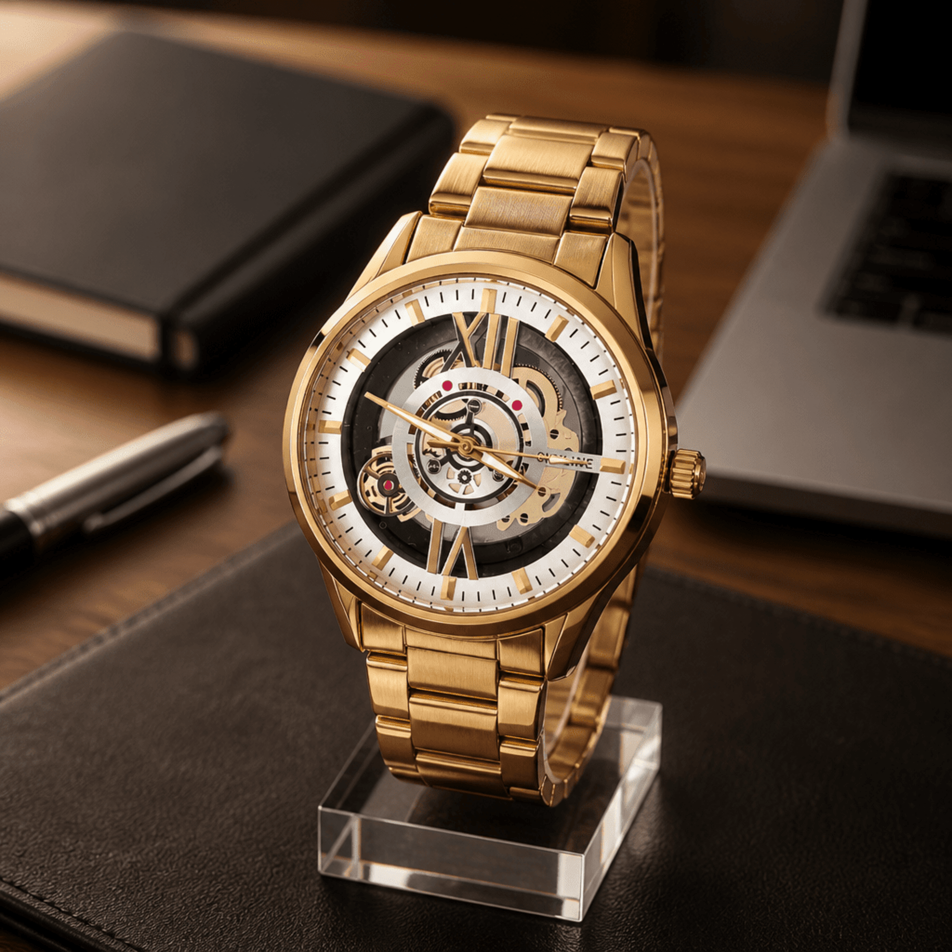 Reloj Skeleton Dorado – Diseño Premium Automático - 4