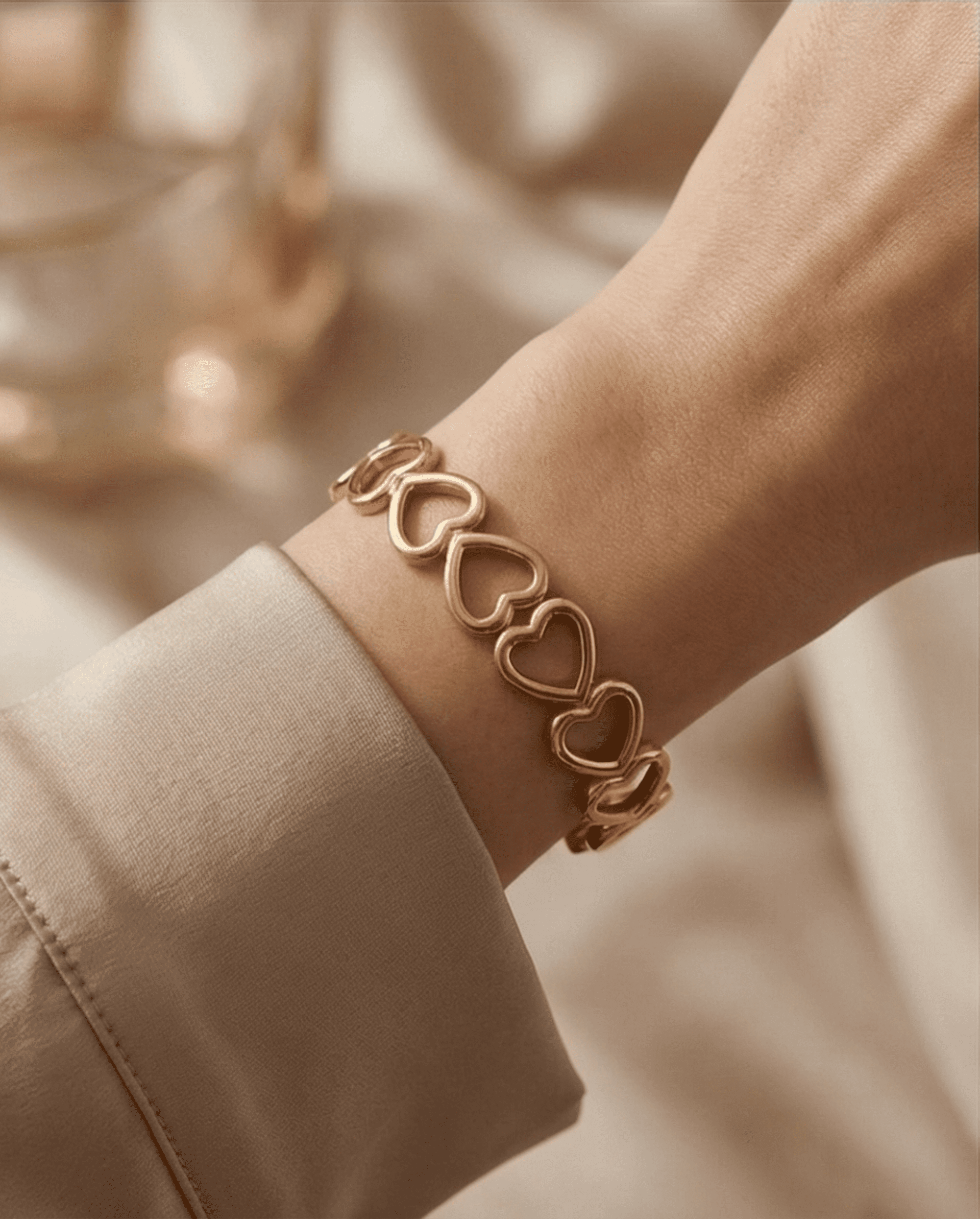 Pulsera Brazalete Love Bangle - acero quirúrgico - Chapado en oro 18klt - 3