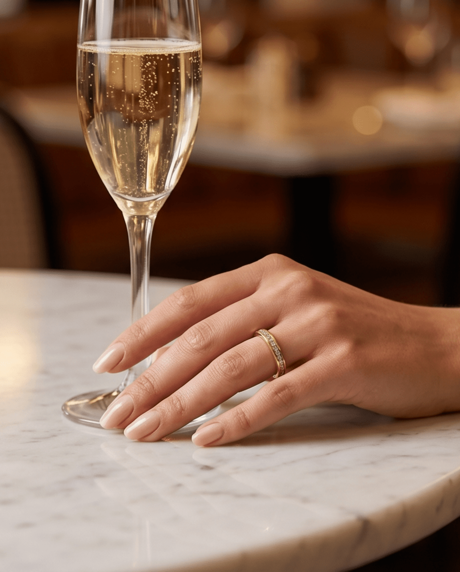 Anillo Golden Line – Elegancia minimalista con brillo continuo - 4