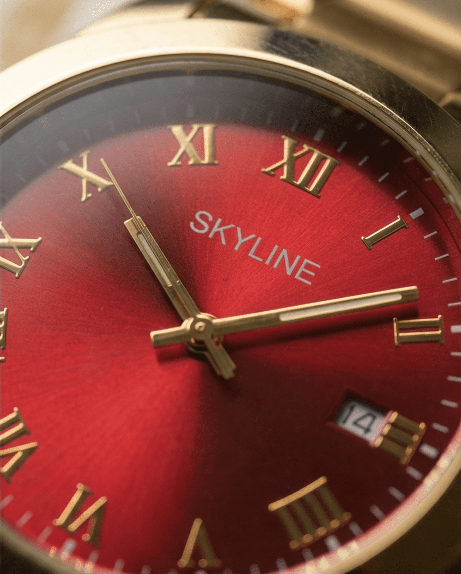 Reloj Analógico Mujer Dorado con Esfera Roja – Diseño Clásico Elegante - 5