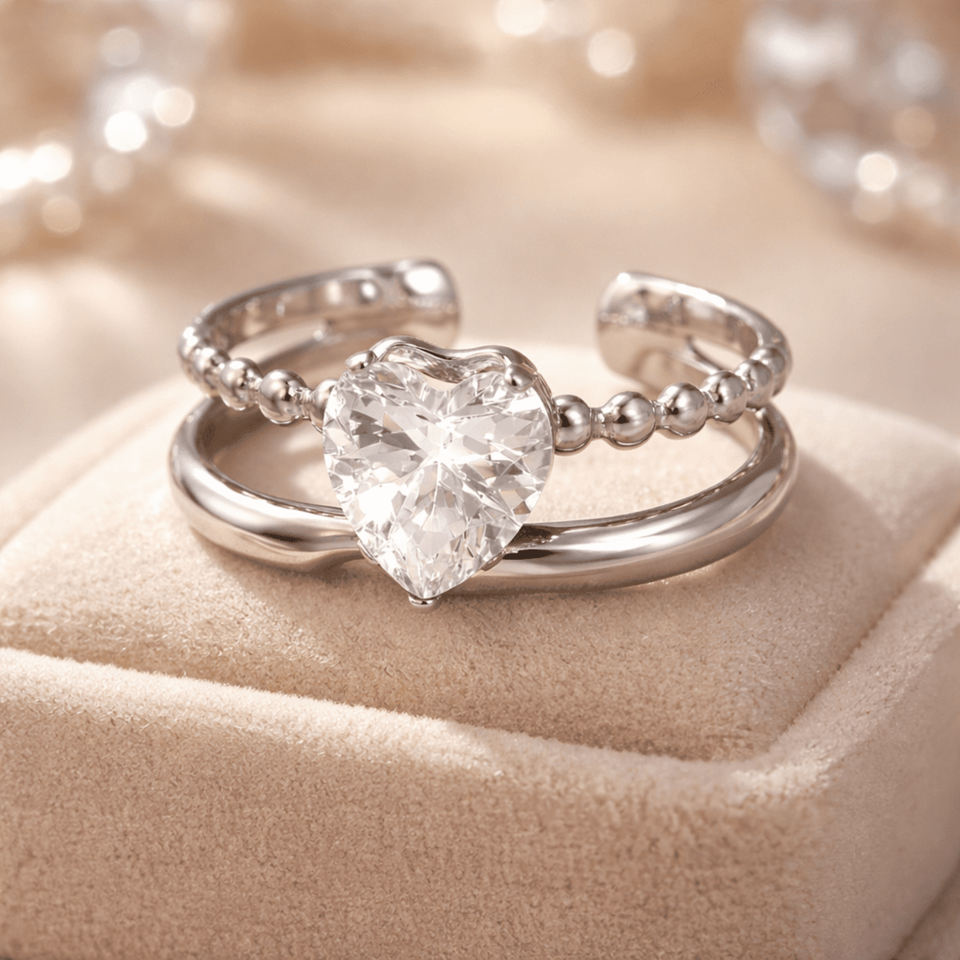 Anillo de acero Aurora Silver – Diseño romántico - 2