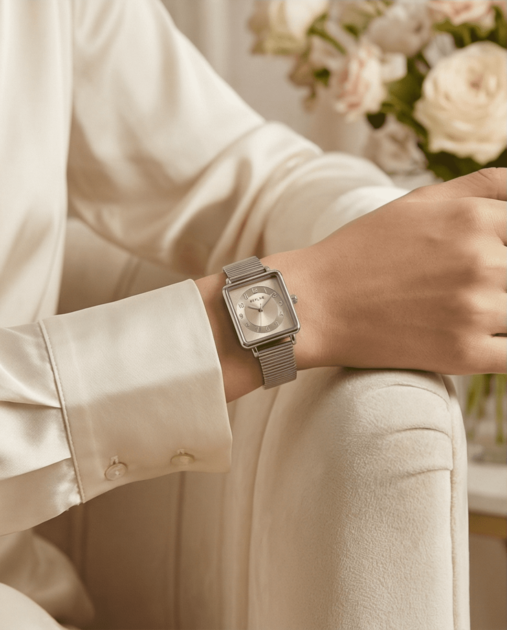 Reloj de Mujer SKYLINE Cuadrado Rosa – Acero Plateado | Joyas Herrero - 4