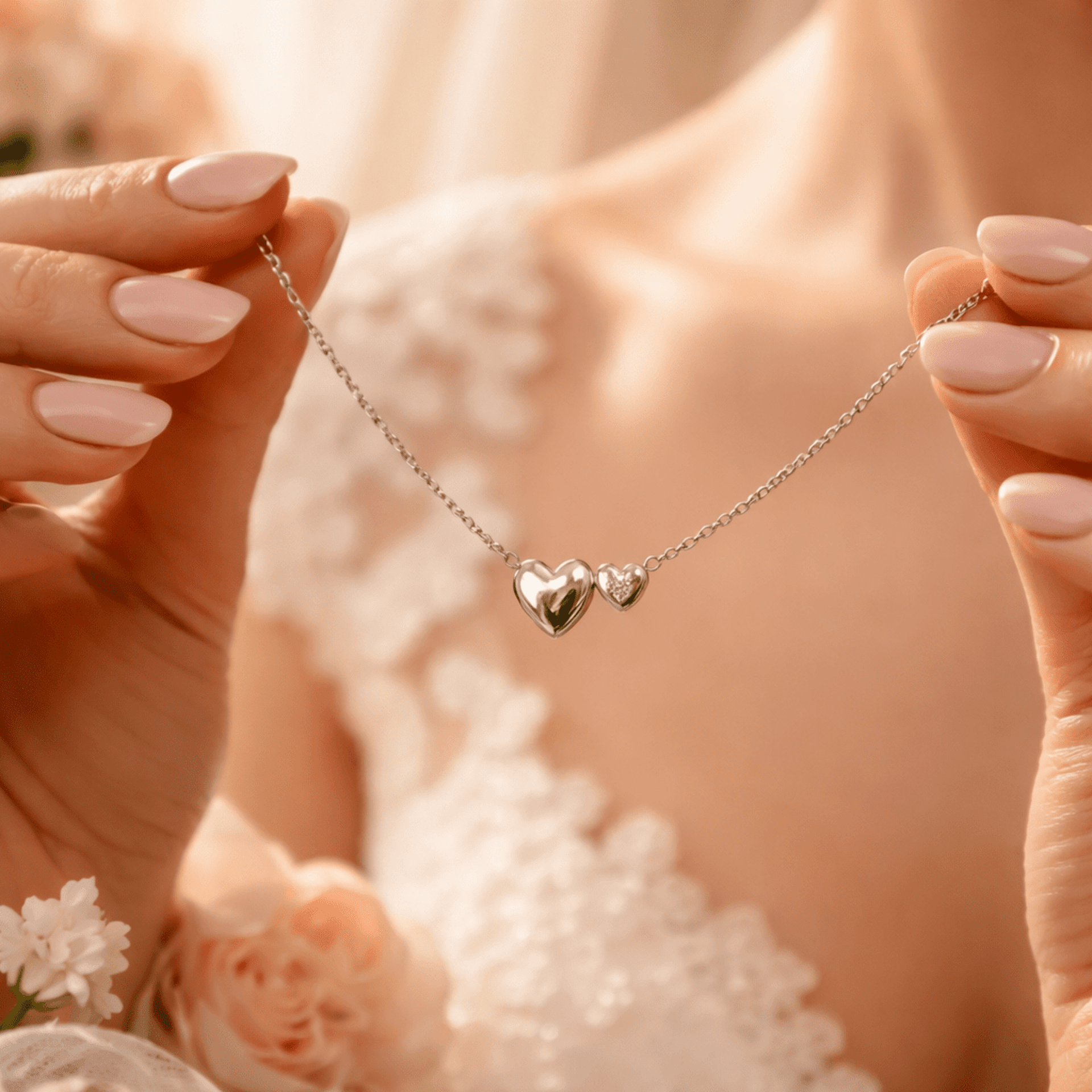 Twin Heart Shine – Collar Dos Corazones en Acero Quirúrgico 316L - 2