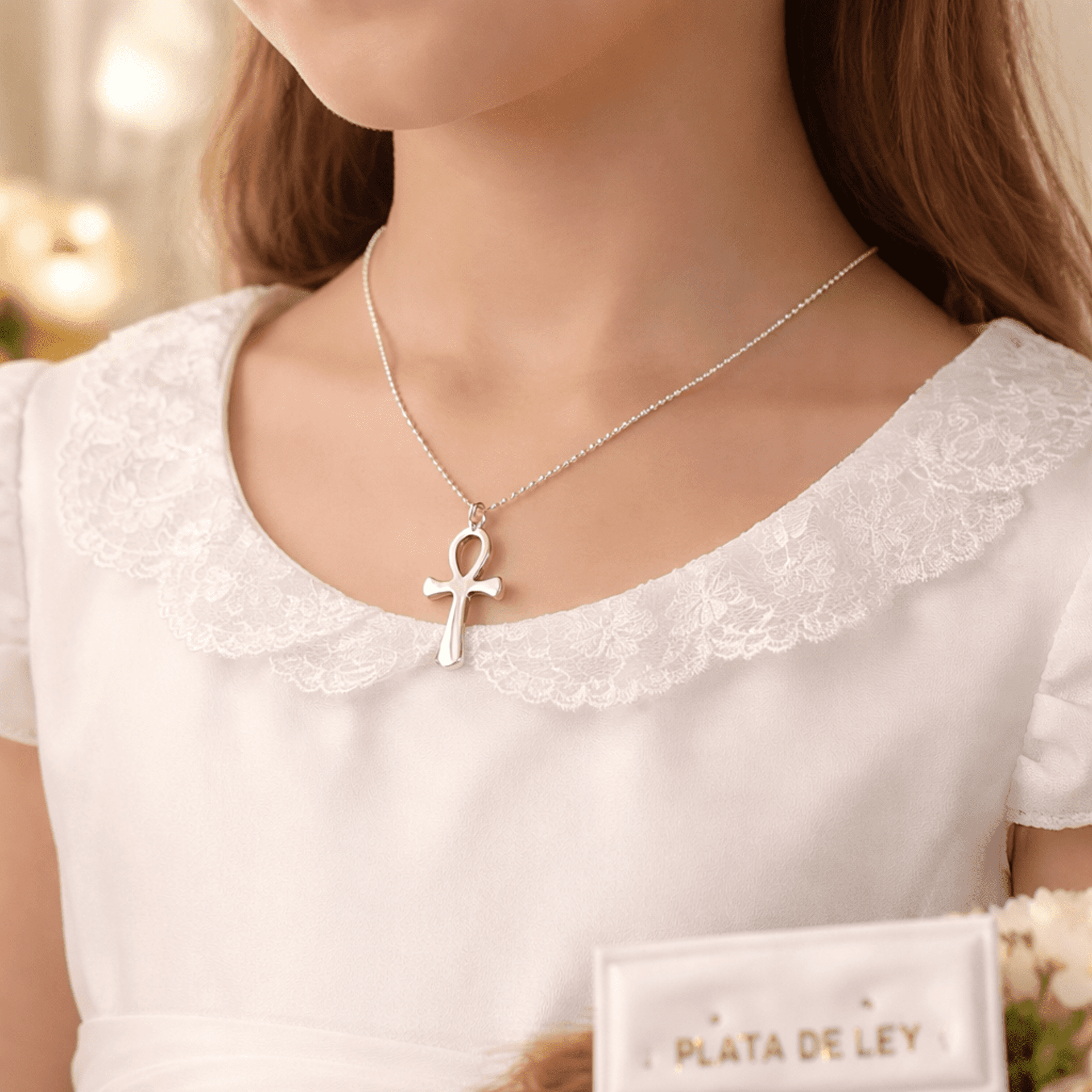 Conjunto Ankh Plata de Ley: Collar + Pendientes – Llave de la Vida Egipcia ⚱️✨ - 2