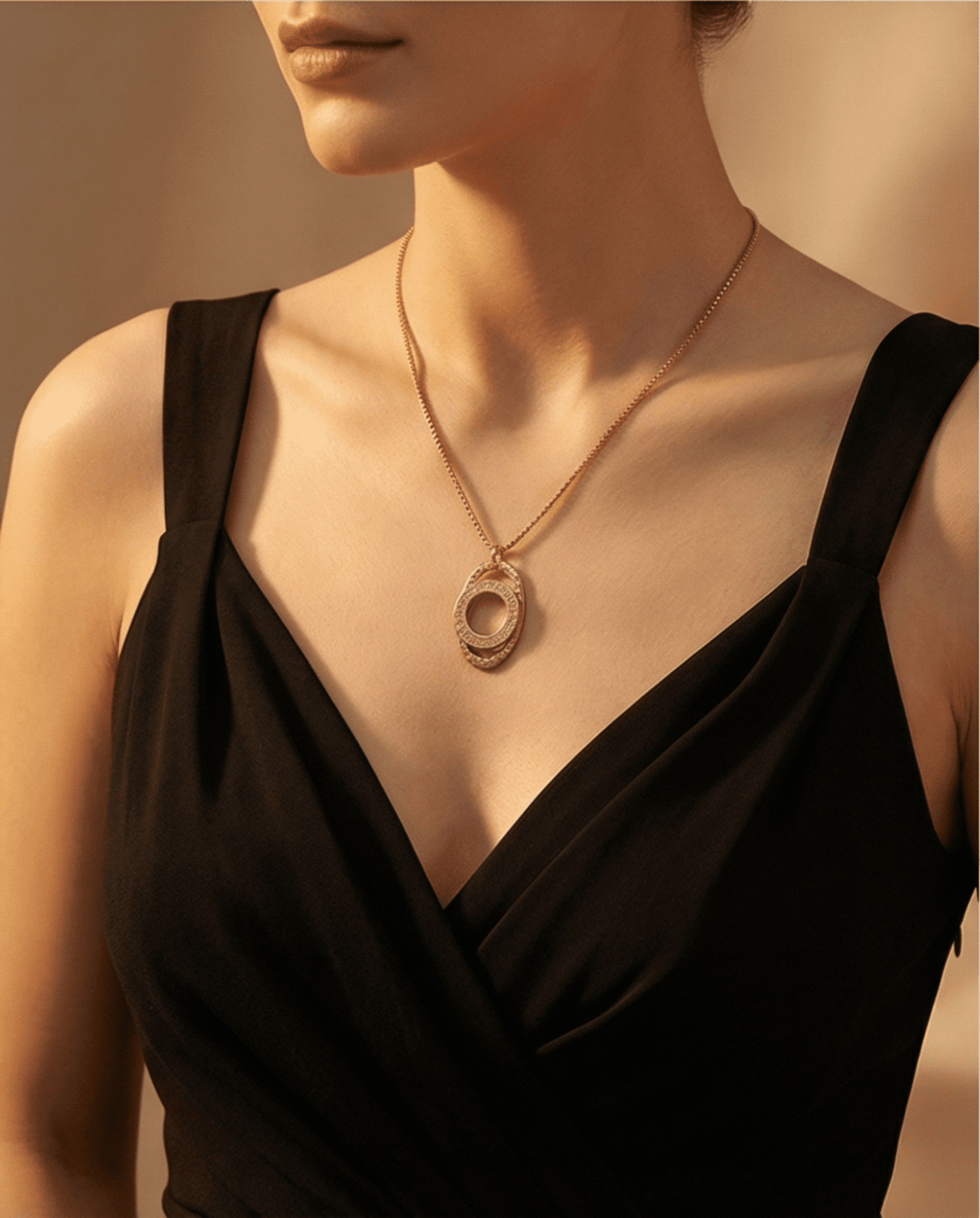 Collar Dorado Eclipse Griego – Acero Quirúrgico - 4