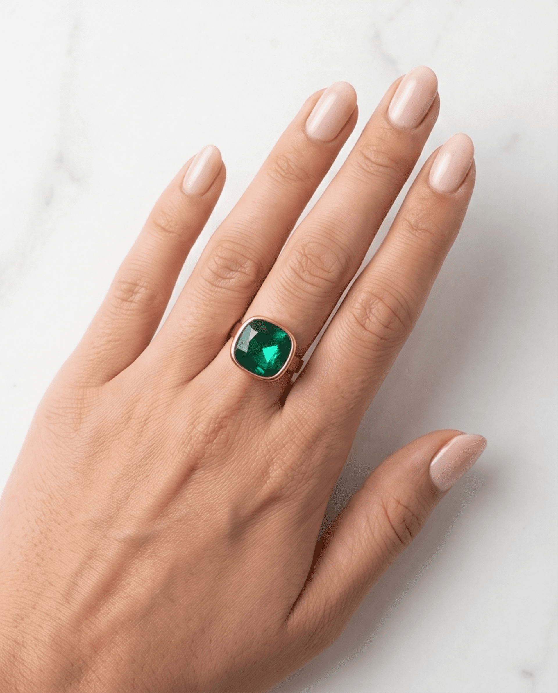 Juego de Anillo y Pendientes Esmeralda - Oro 18klt - Diseño Elegante y Moderno - 3
