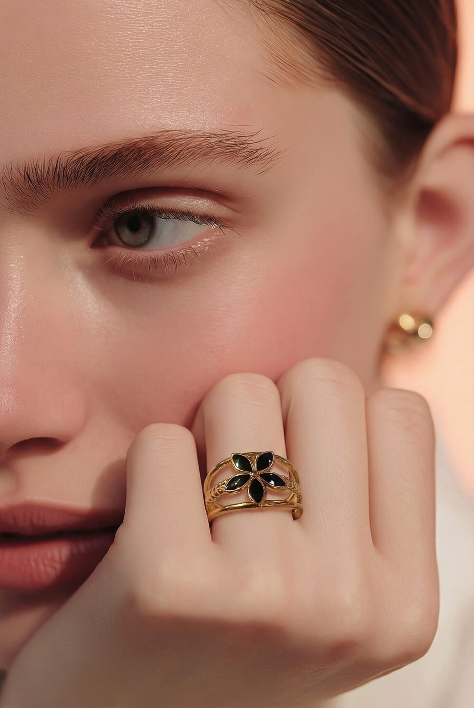 Anillo Ajustable Flor Nocturna - 2