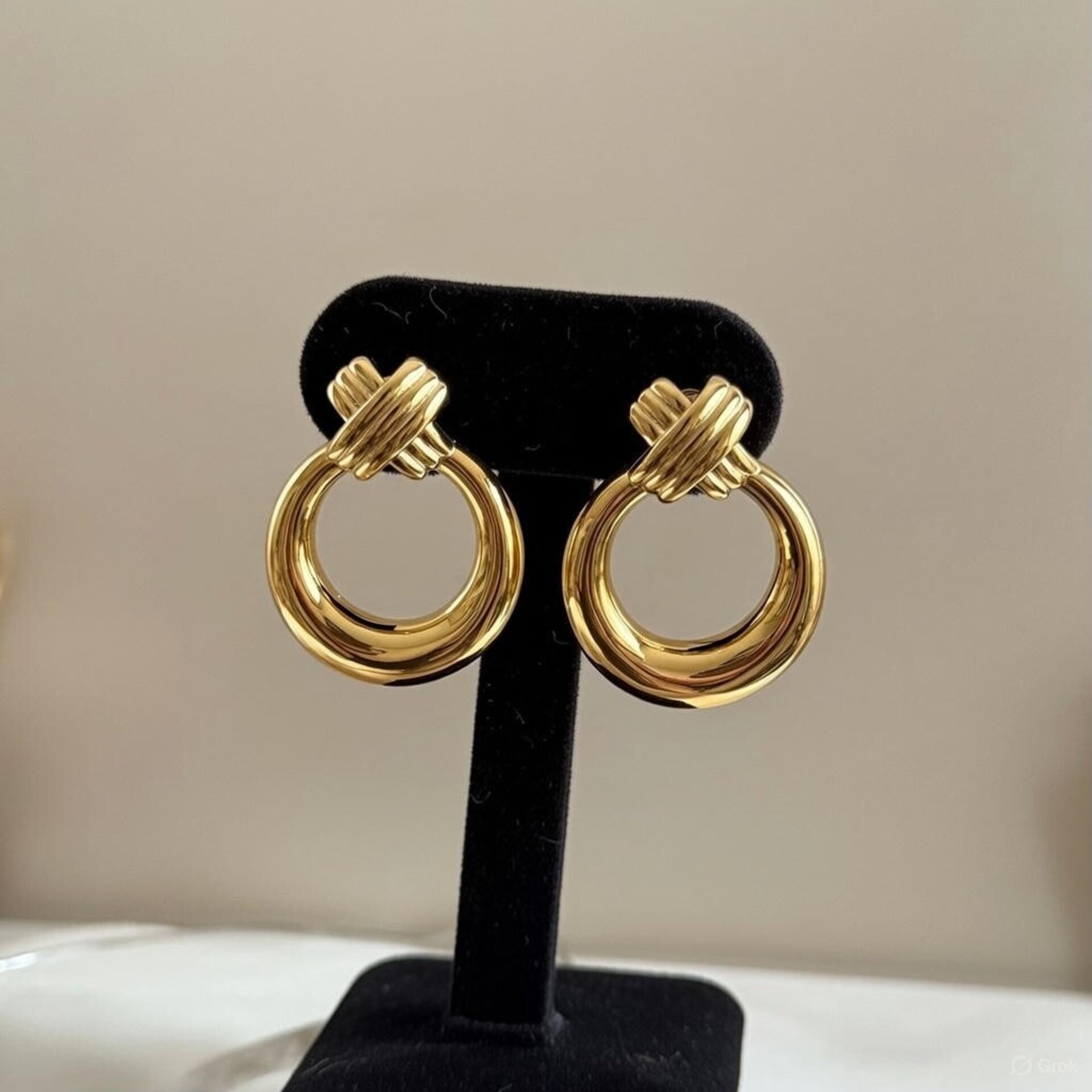 Pendientes Nudo Eterno chapado en oro 18klt - 3