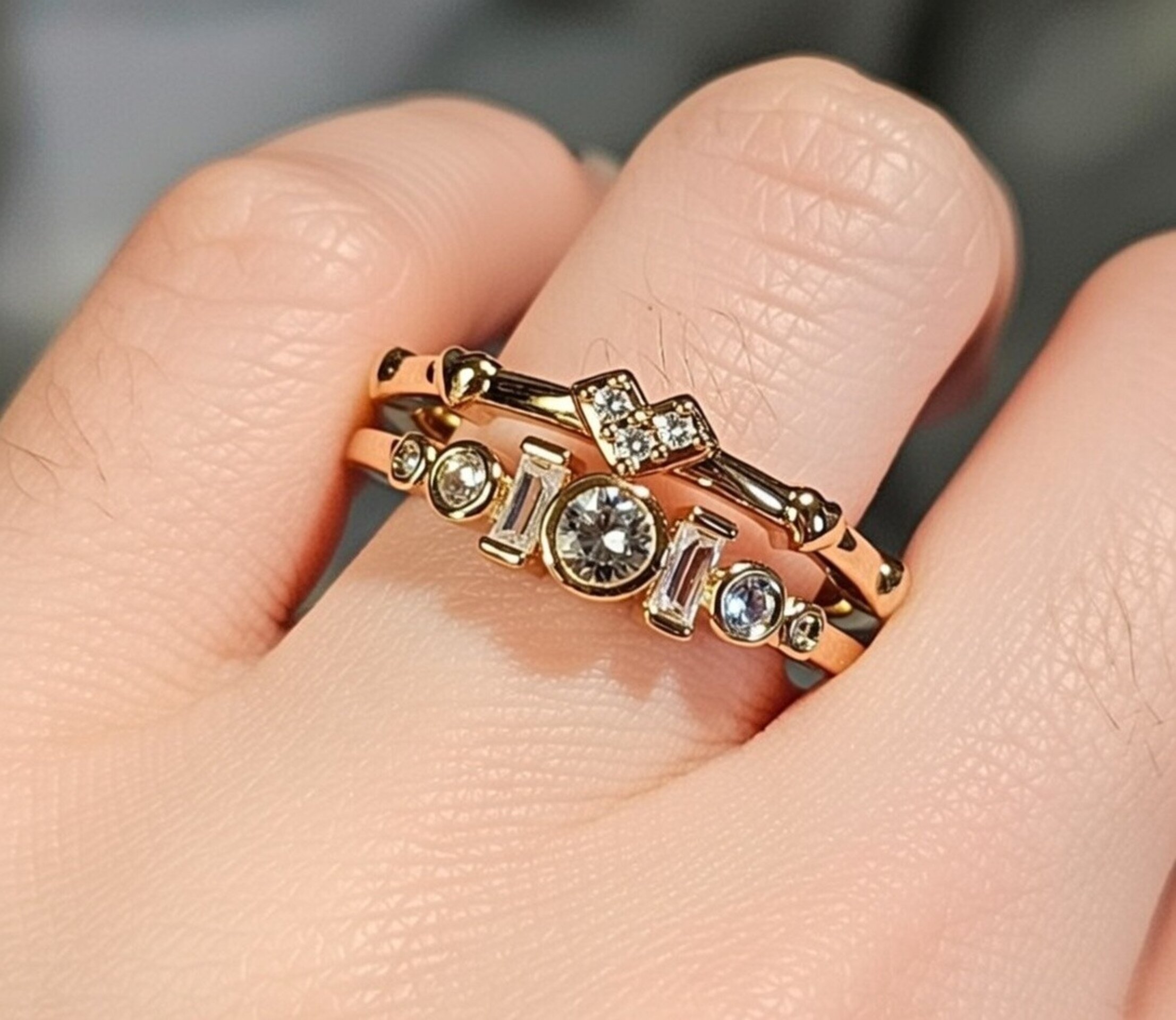 Anillo Corazón de Brillo – Acero Quirúrgico Dorado Ajustable - 3