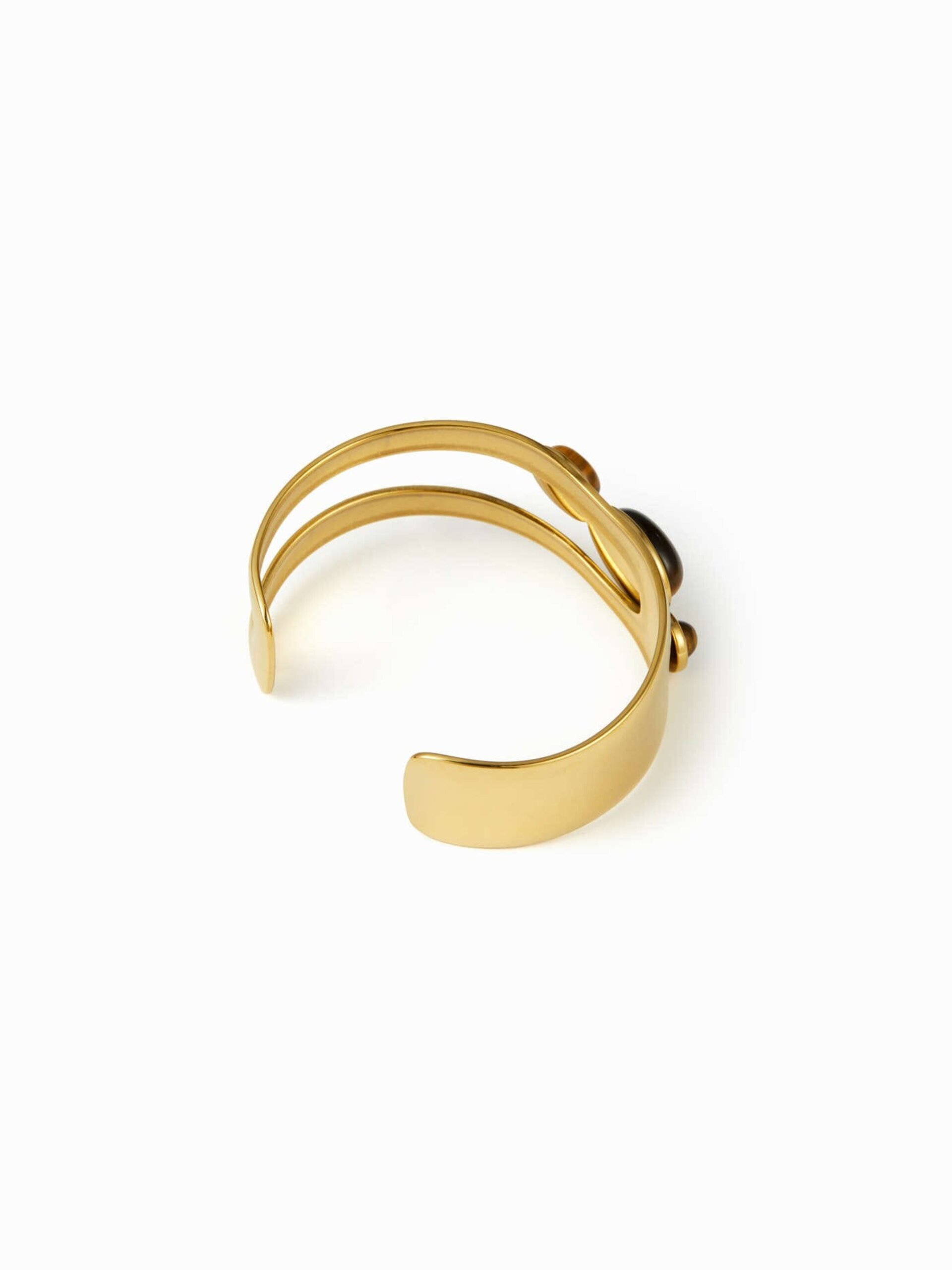 Brazalete Dorado con Piedra Ojo de Tigre - Esencia - 3