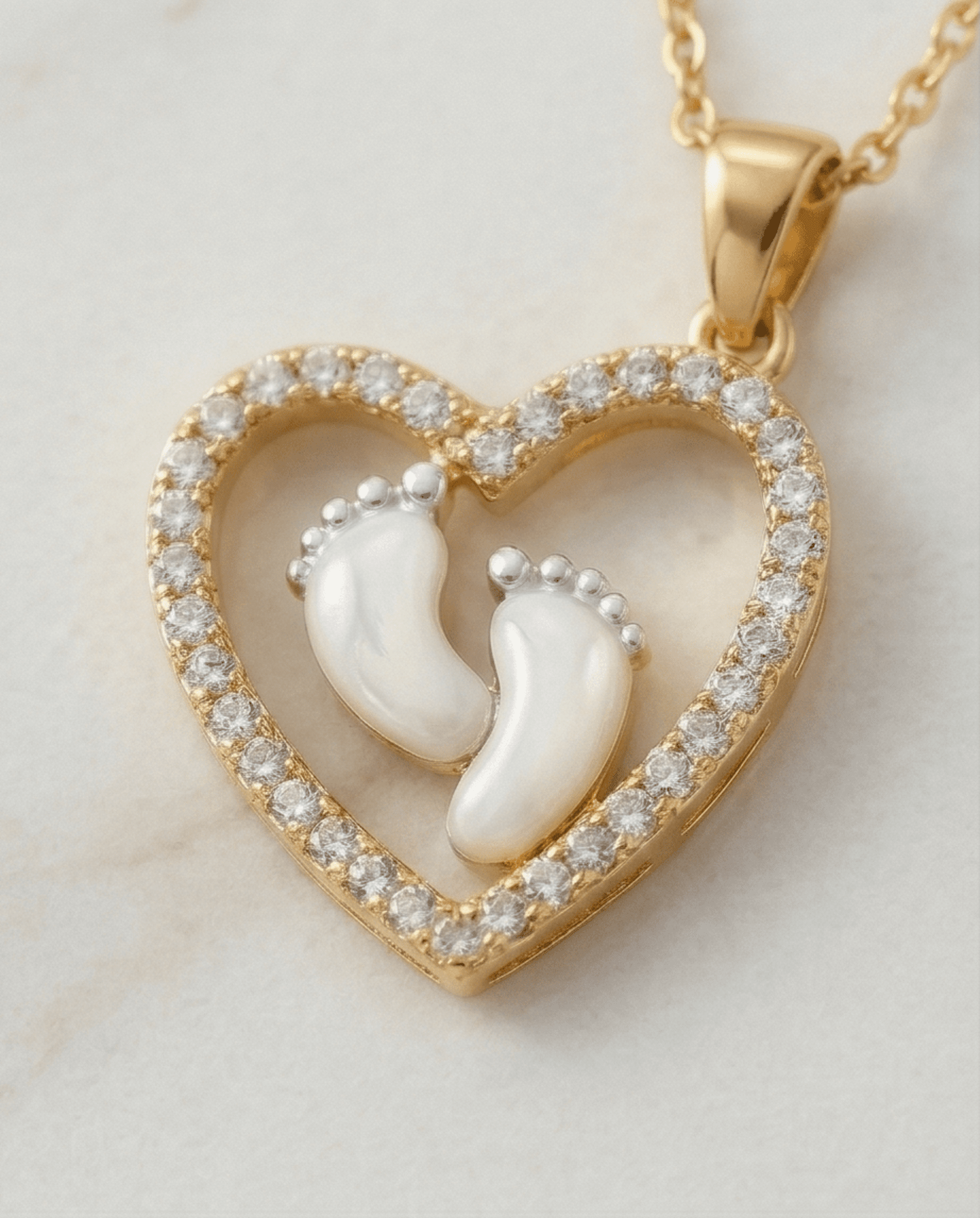 Corazón Babie circonitas - chapado en oro 18klt - 6
