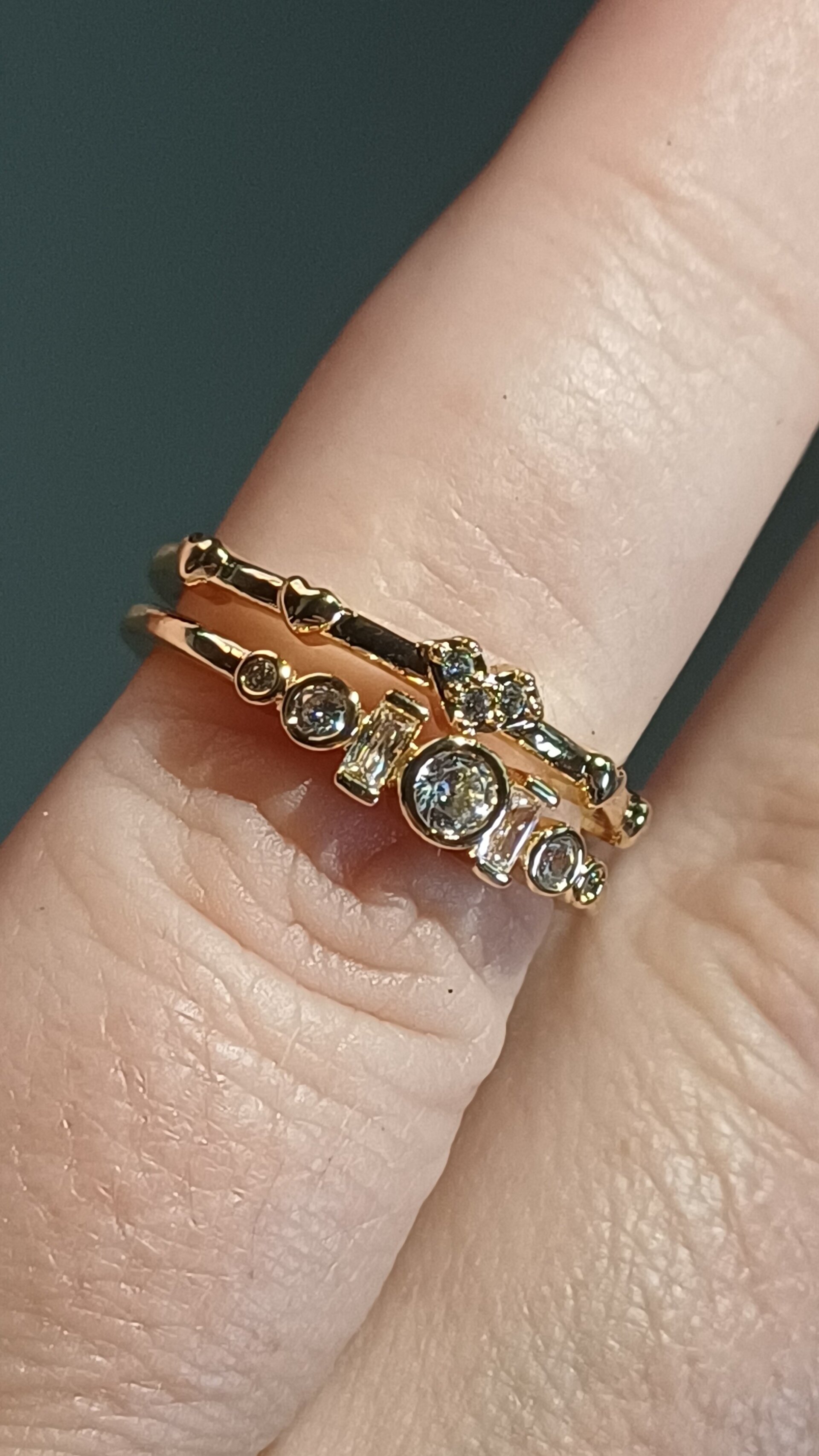 Anillo Corazón de Brillo – Acero Quirúrgico Dorado Ajustable - 2