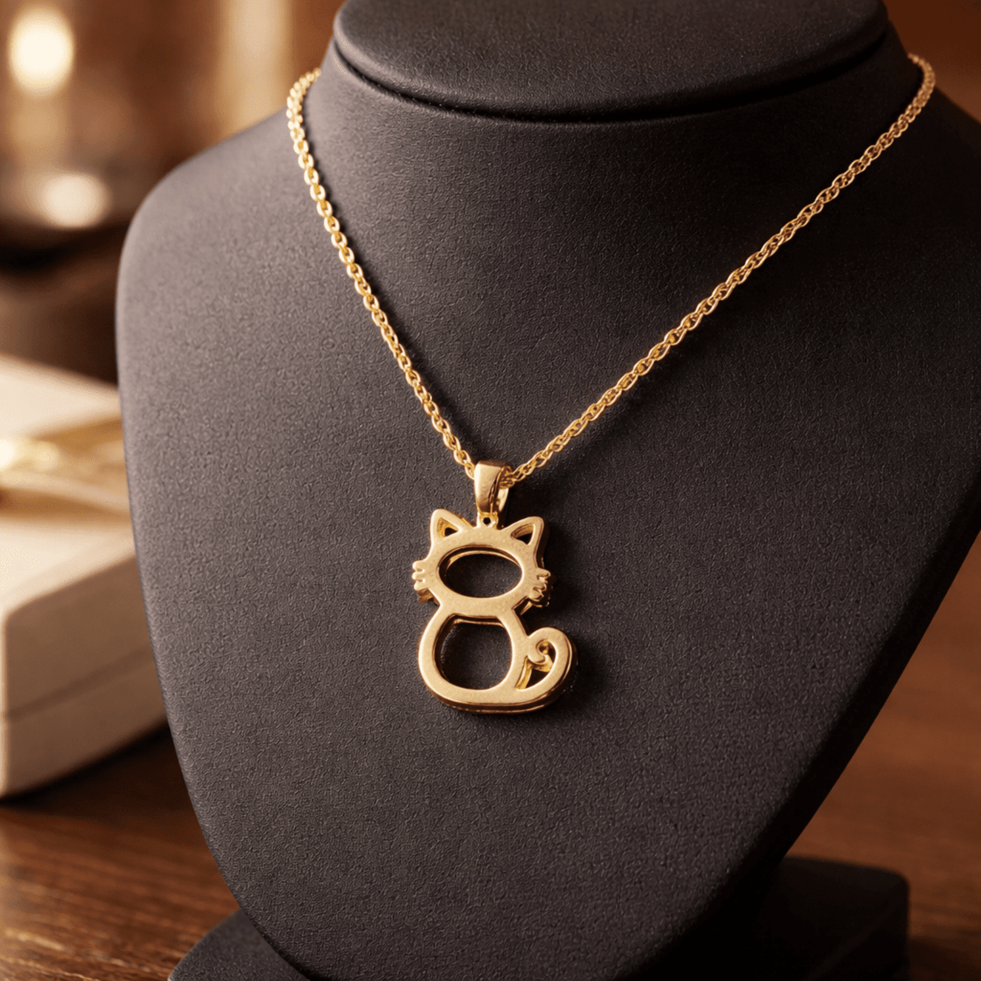 Colgante Gatito Silueta Dorado – Acero Quirúrgico Chapado en Oro 18K 🐱✨ - 3