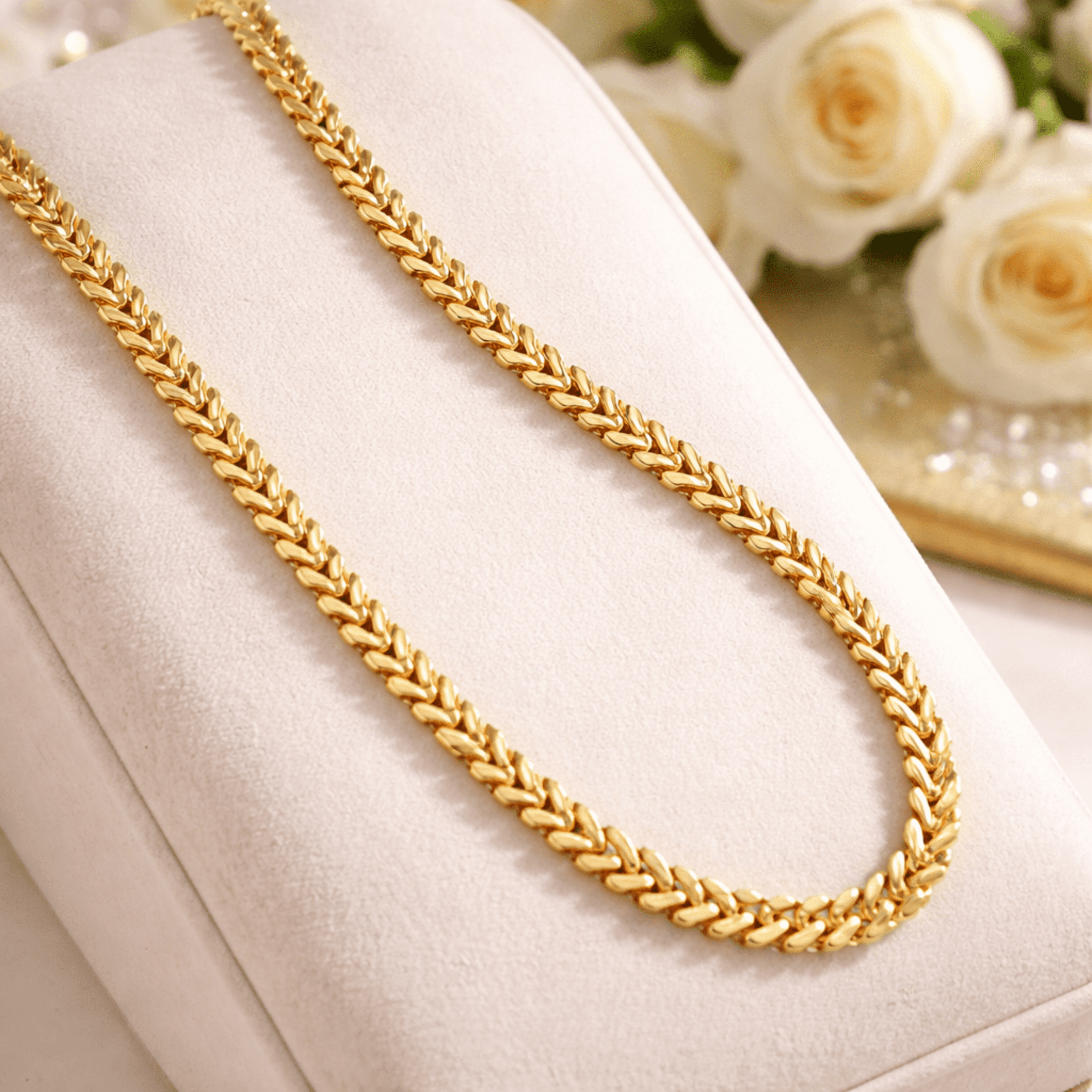 Cadenas y Cordones Acero Oro 18Klt.