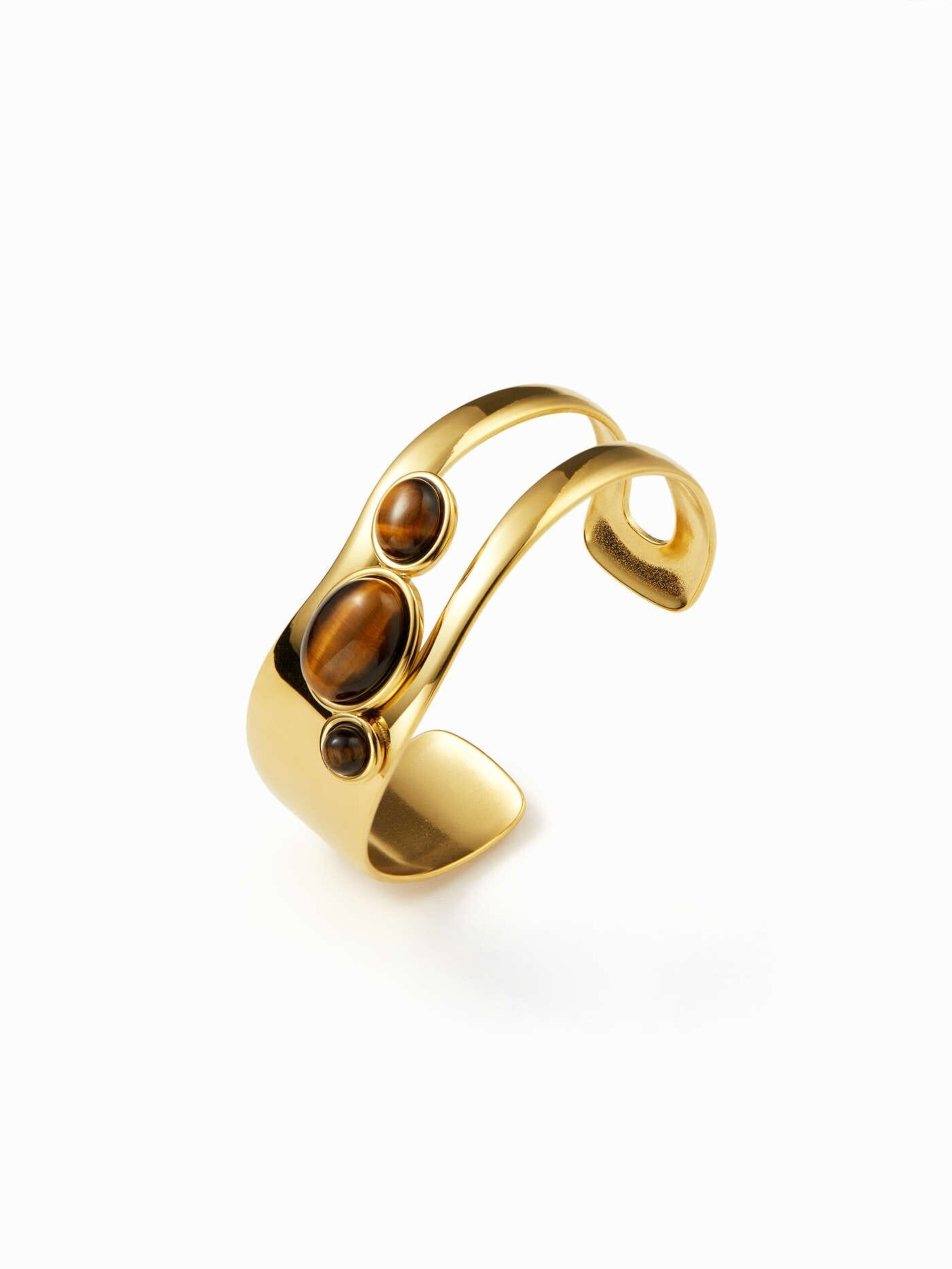 Brazalete Dorado con Piedra Ojo de Tigre - Esencia - 5
