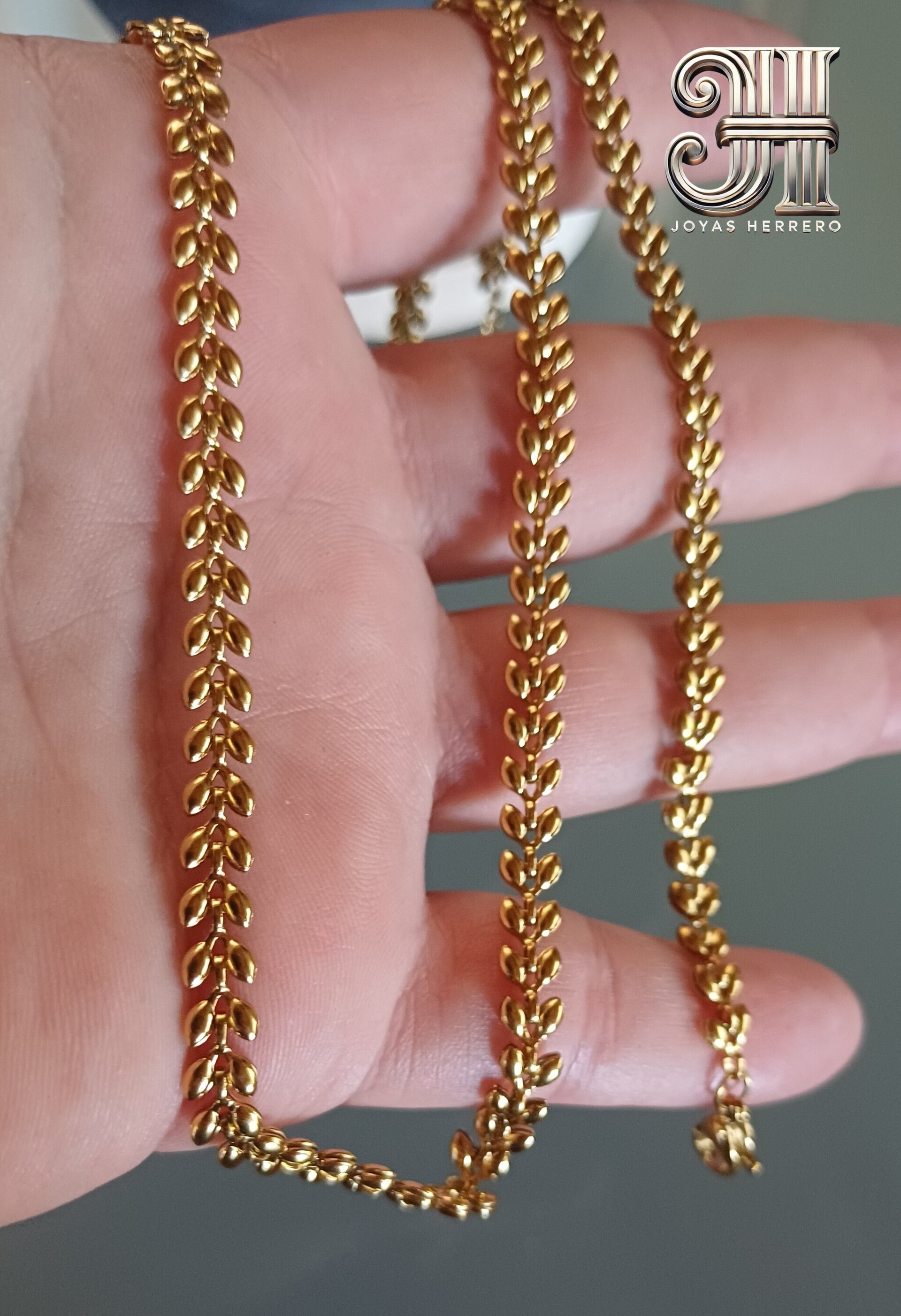 Conjunto Espiga dorada - Collar y pulsera en acero quirúrgico - 2