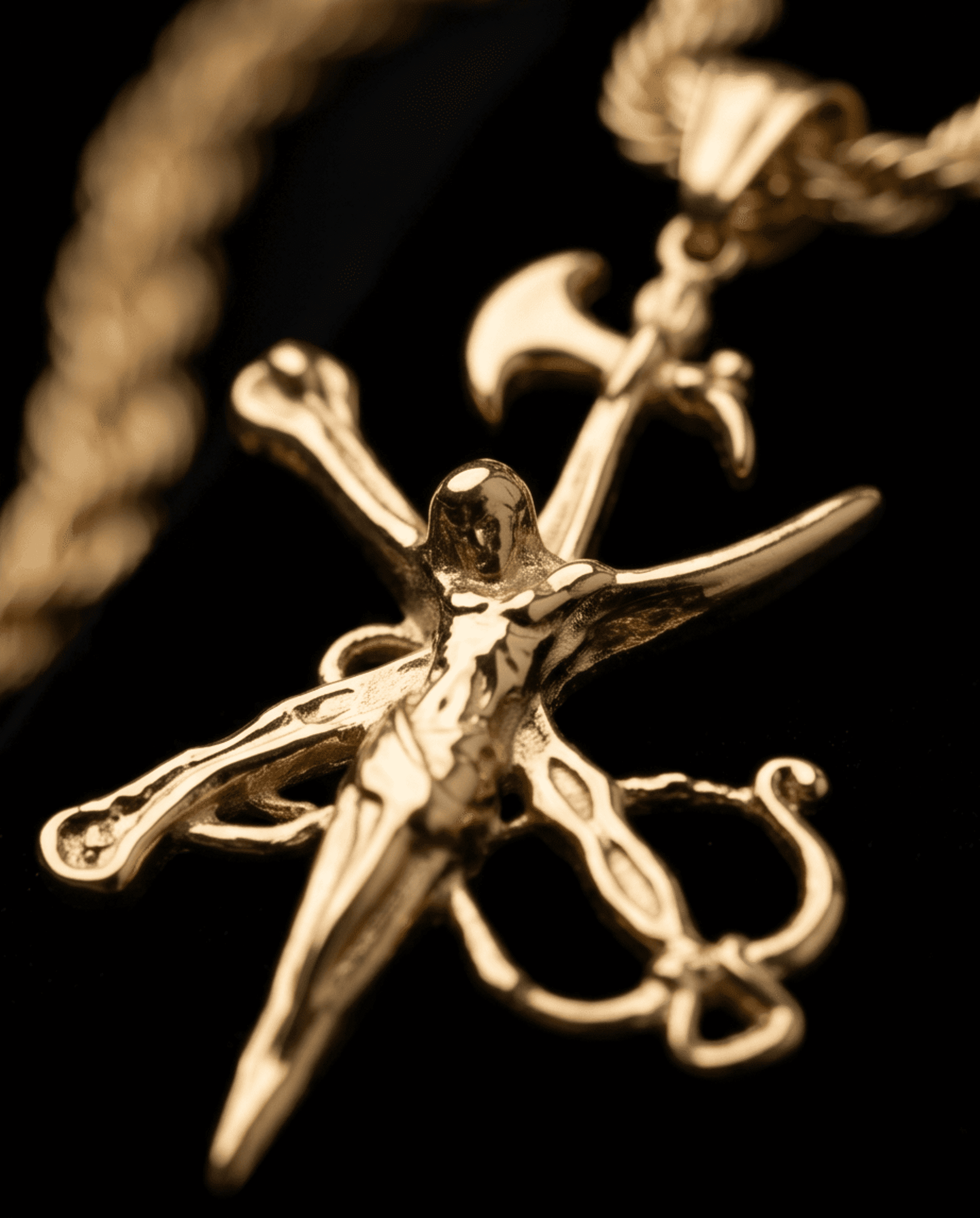 Cadena Cordon + Cristo de la Legión chapado en oro 18kl - 2