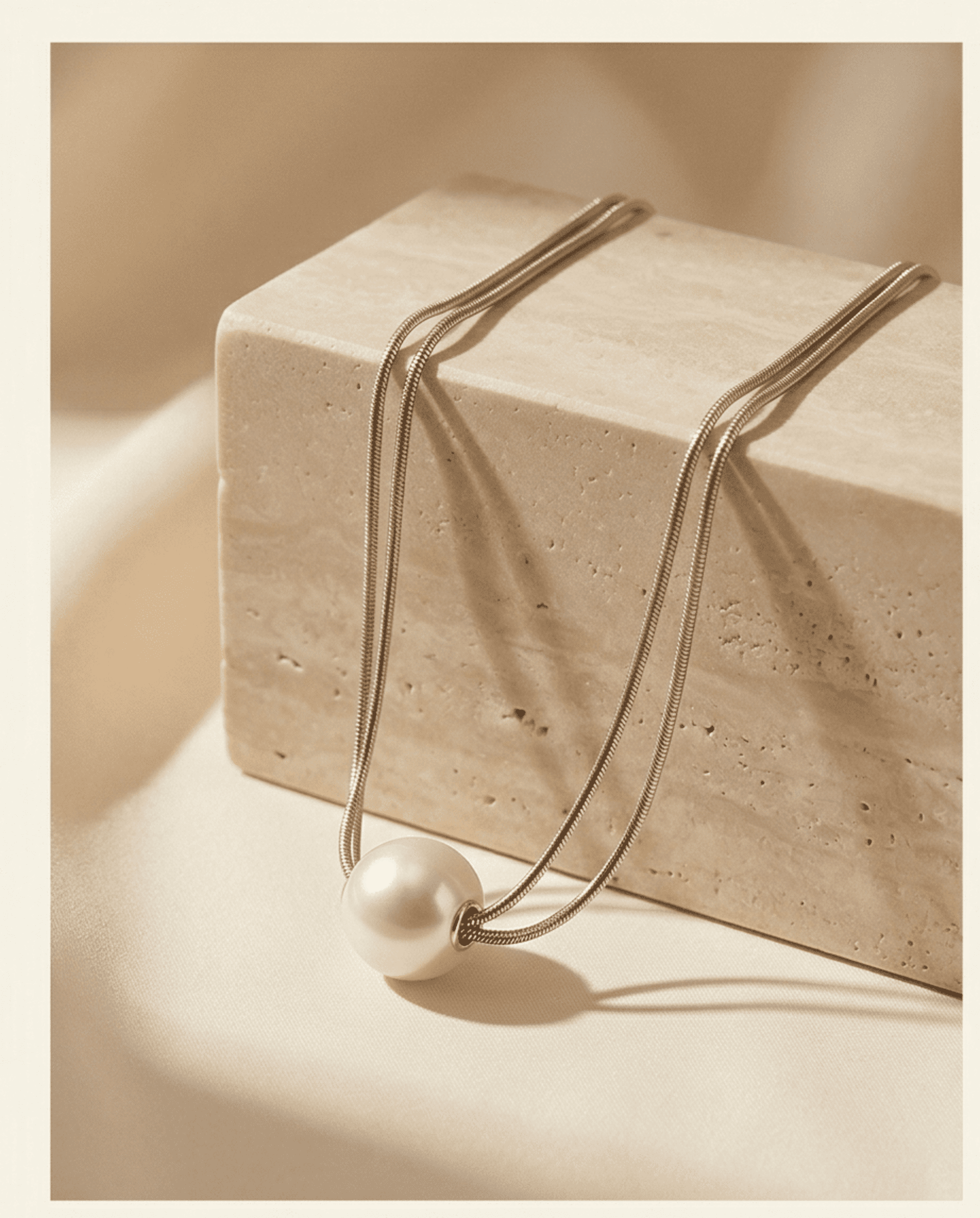 Pearl Aura – Collar de Perla en Acero Quirúrgico 316L - 5