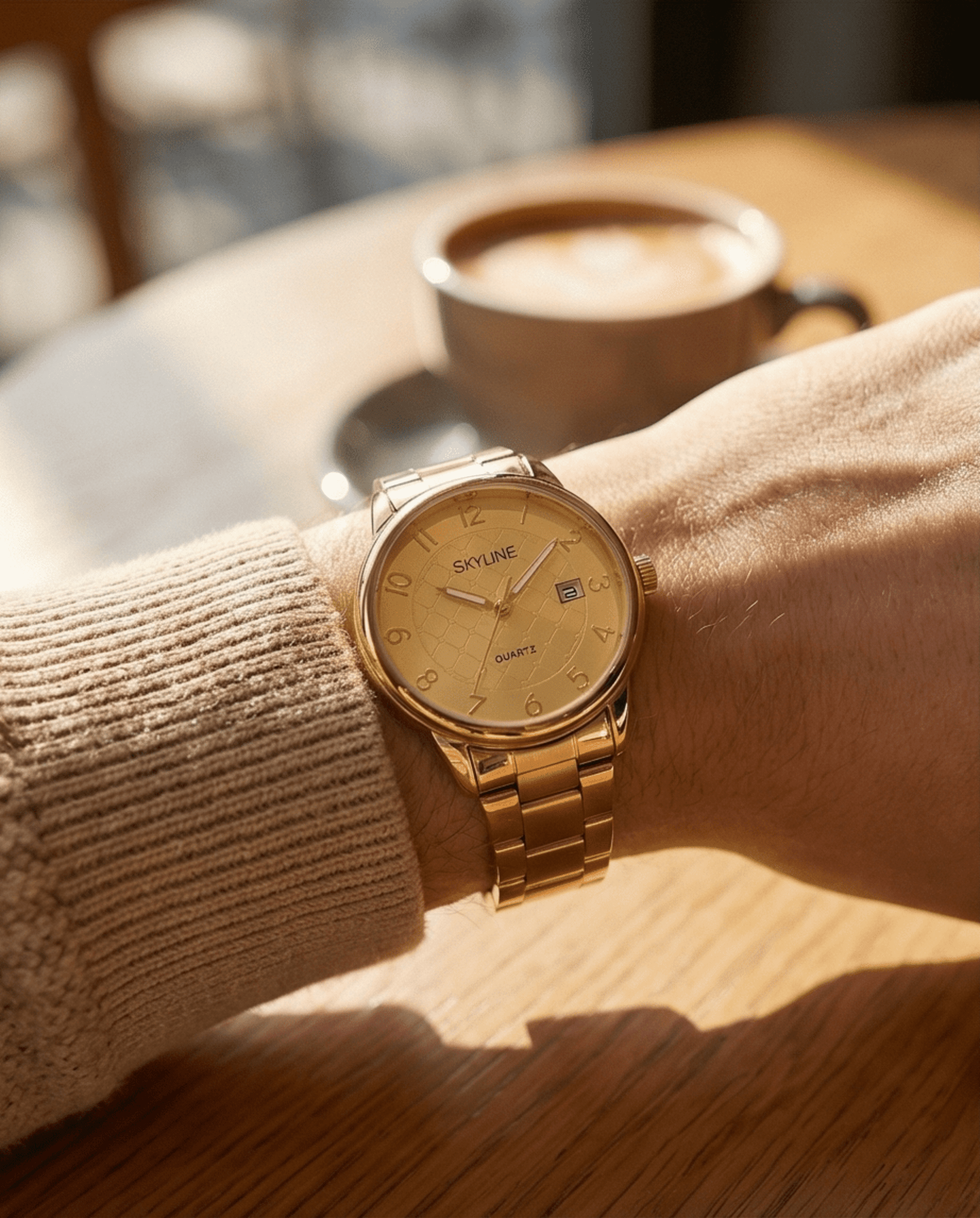 Reloj Skyline Oro con Dial Patrón - woman - 3