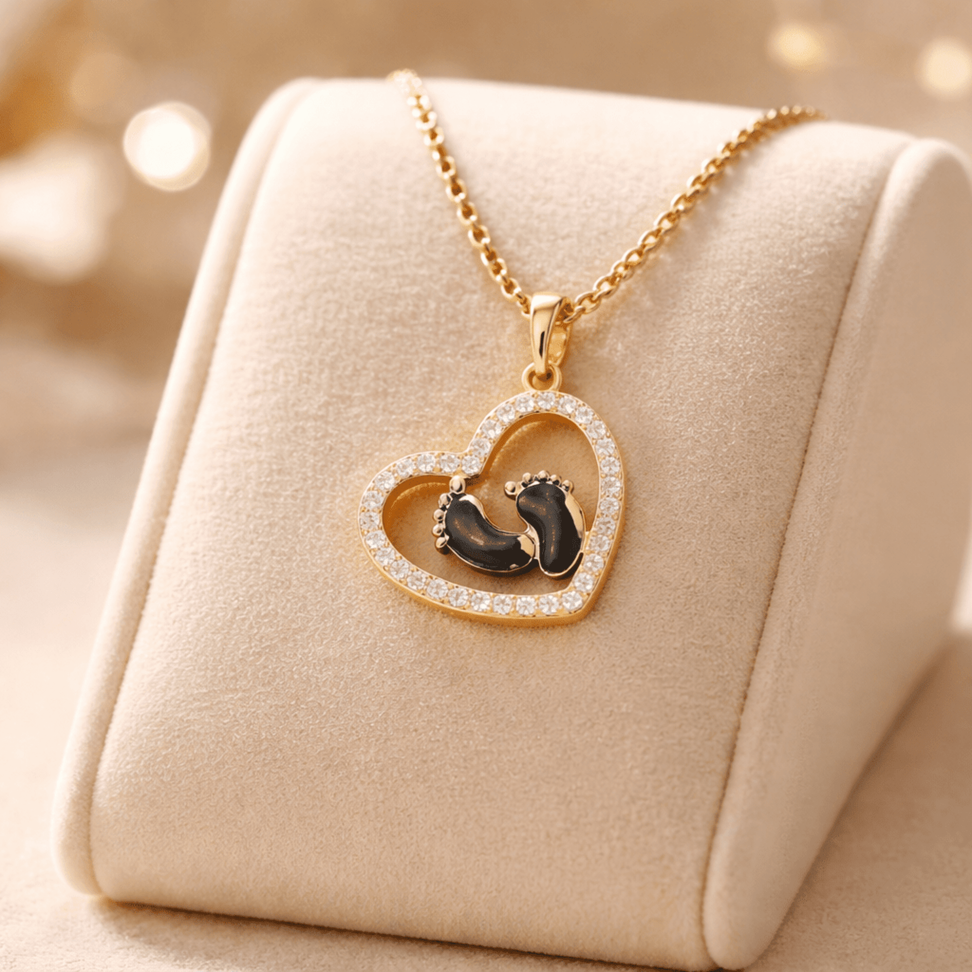 Corazón Babie circonitas - chapado en oro 18klt - 4