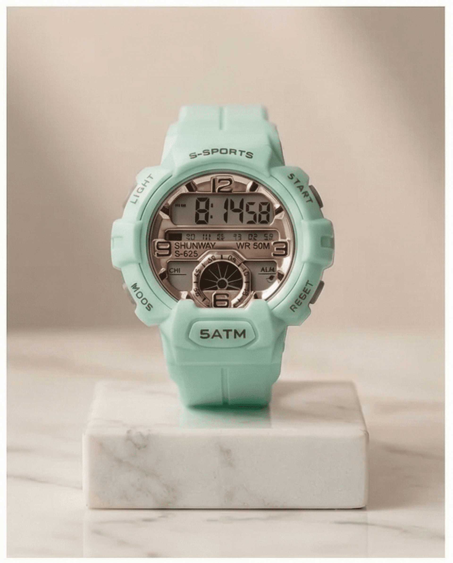 Reloj Digital Deportivo Mujer S-SPORTS Modelo S-625 – Color Menta - 6