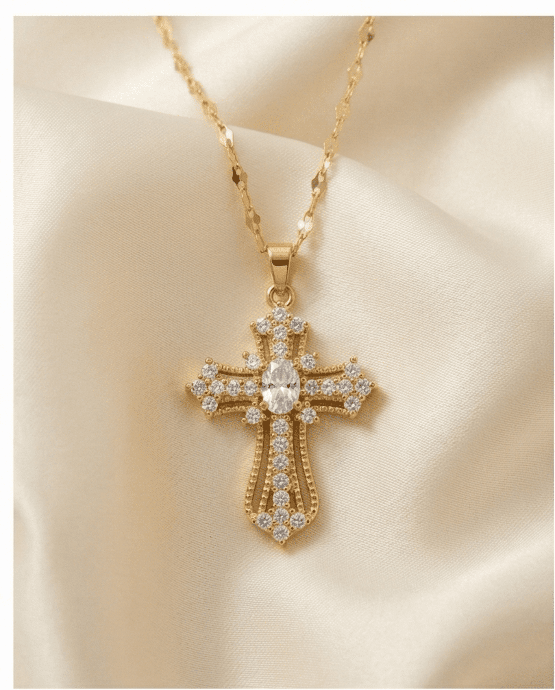 Crucifijo Imperial Luxe con Zirconitas – Oro 18k - 1