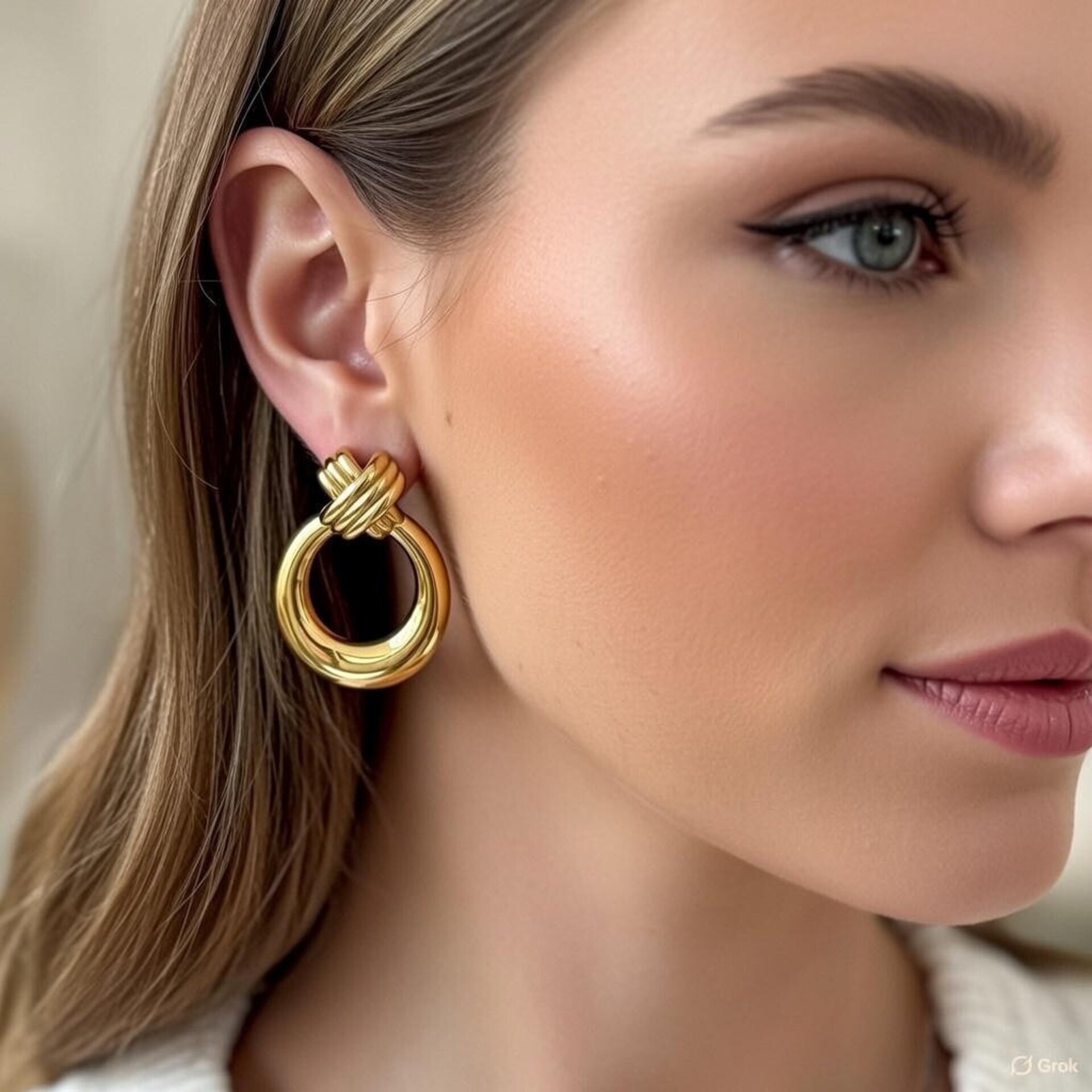 Pendientes Nudo Eterno chapado en oro 18klt - 2