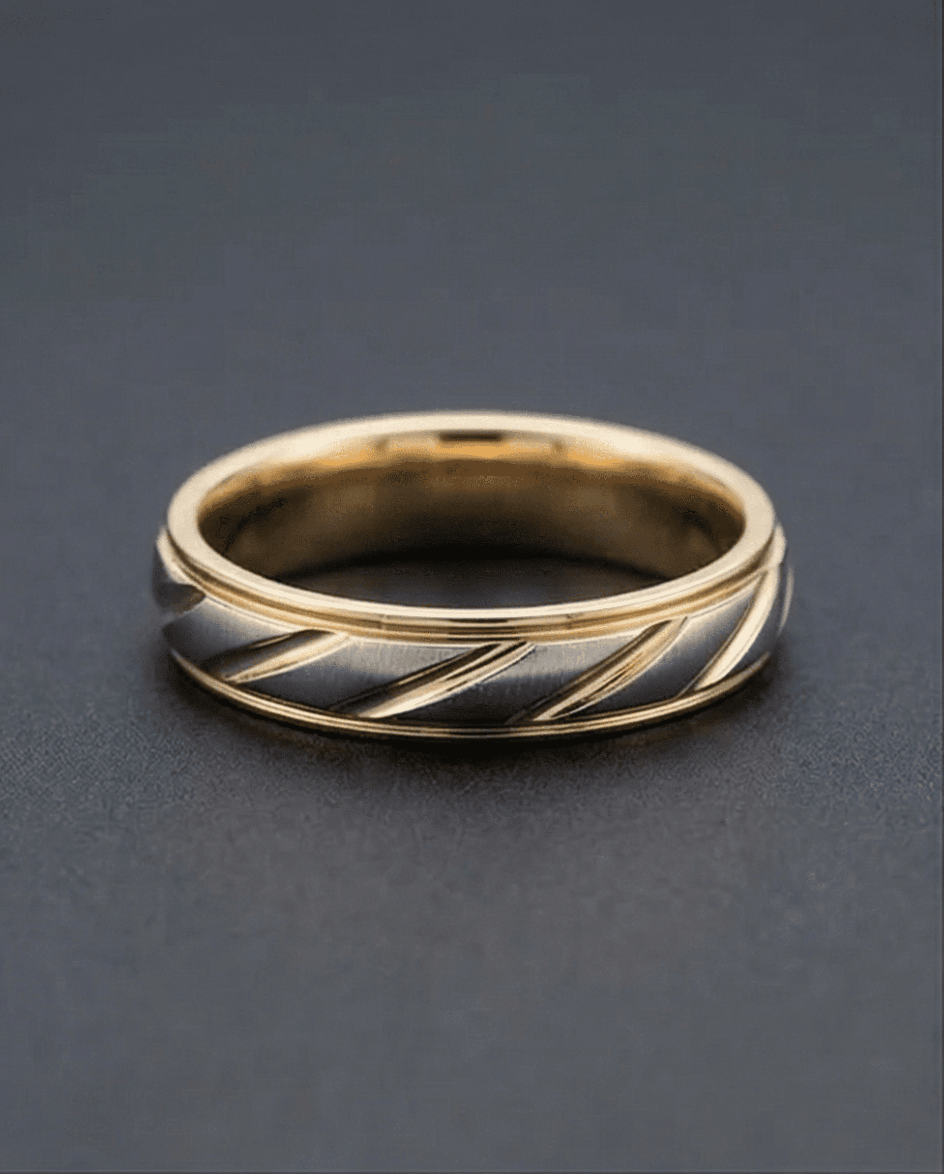 Alianza Zeus bicolor - acero quirúrgico chapado en oro 18klt - 6