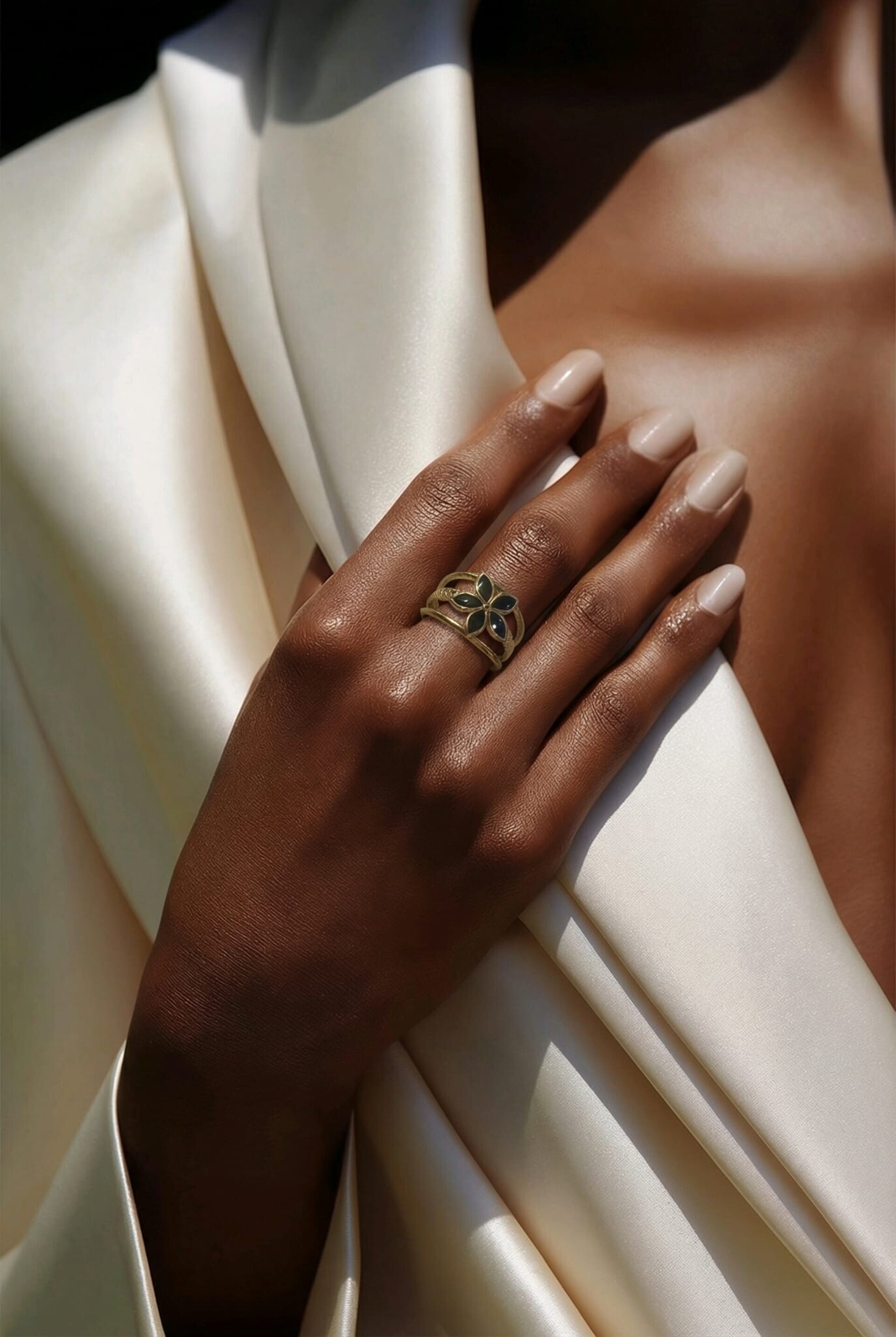 Anillo Ajustable Flor Nocturna - 4