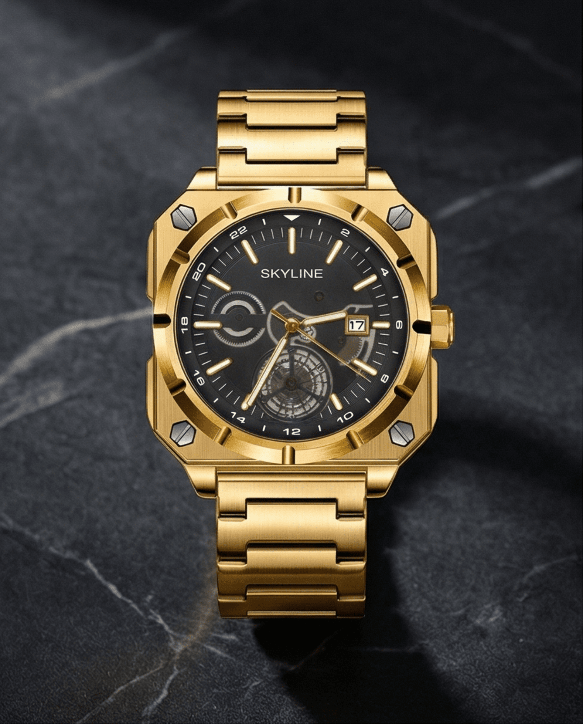 Skyline Gold Edition – Reloj de lujo con carácter - 6