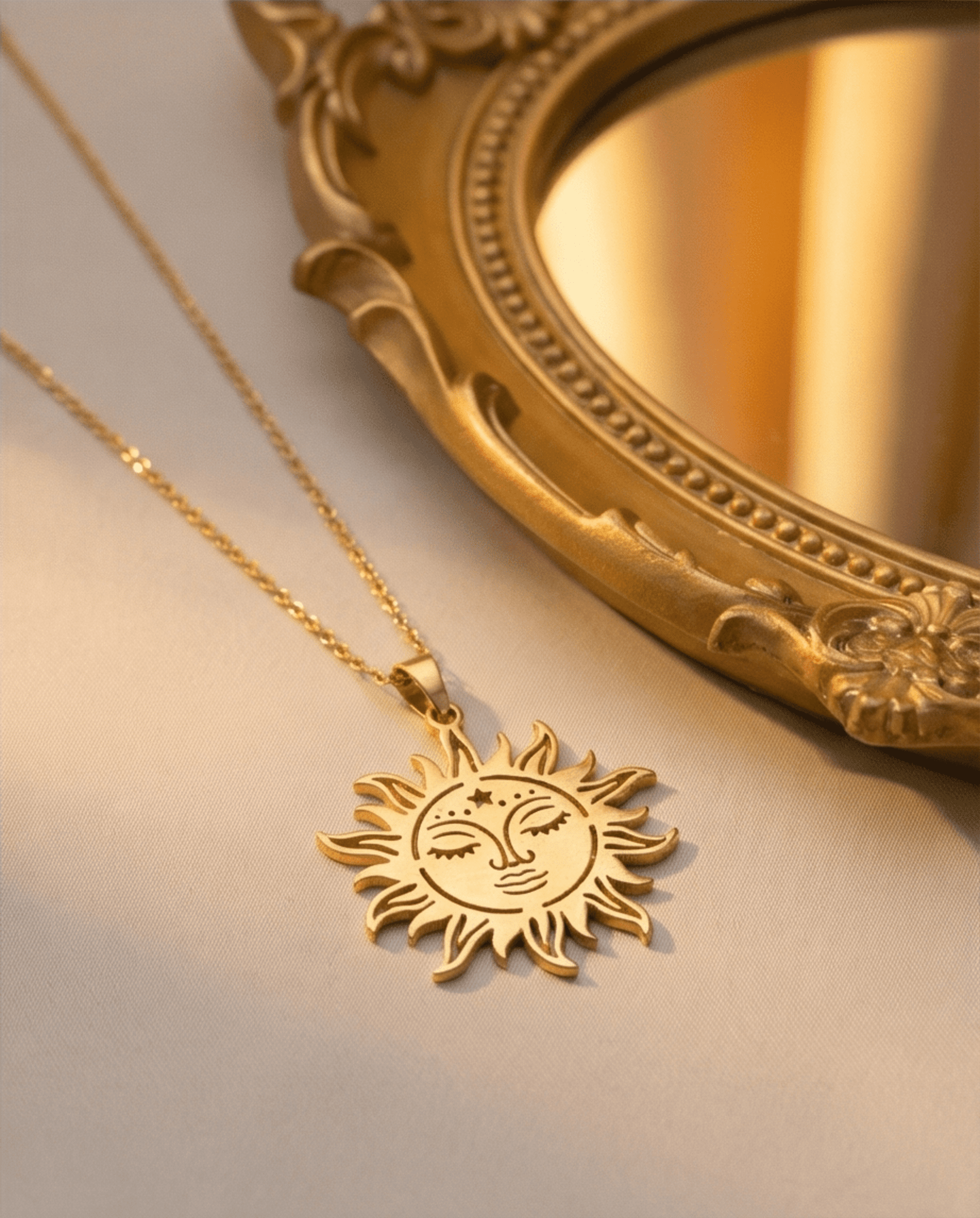 Collar Sol Serena chapado en oro 18klt - 3
