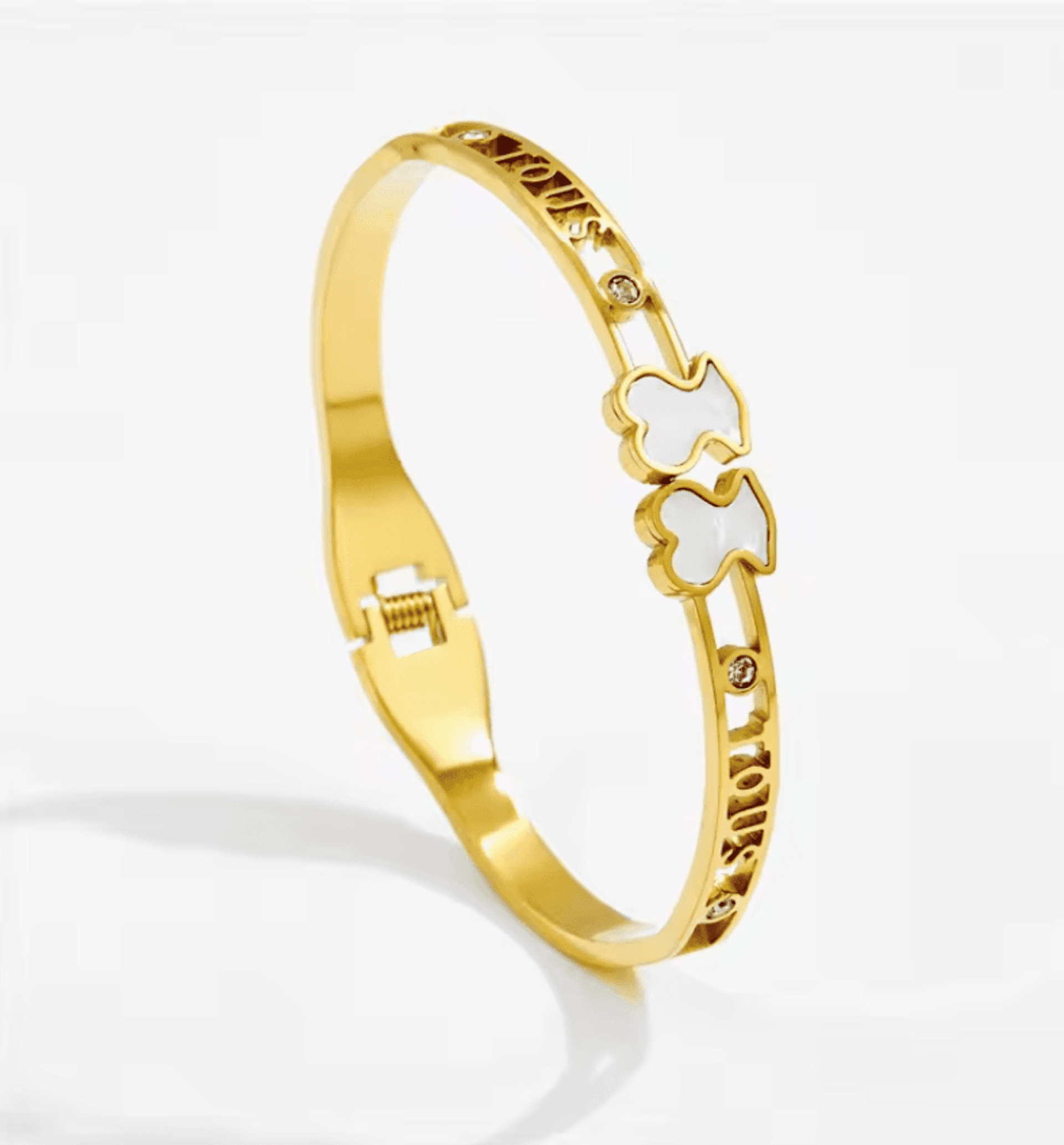 Pulsera Ositos Nácar – Acero Quirúrgico Dorado - 2
