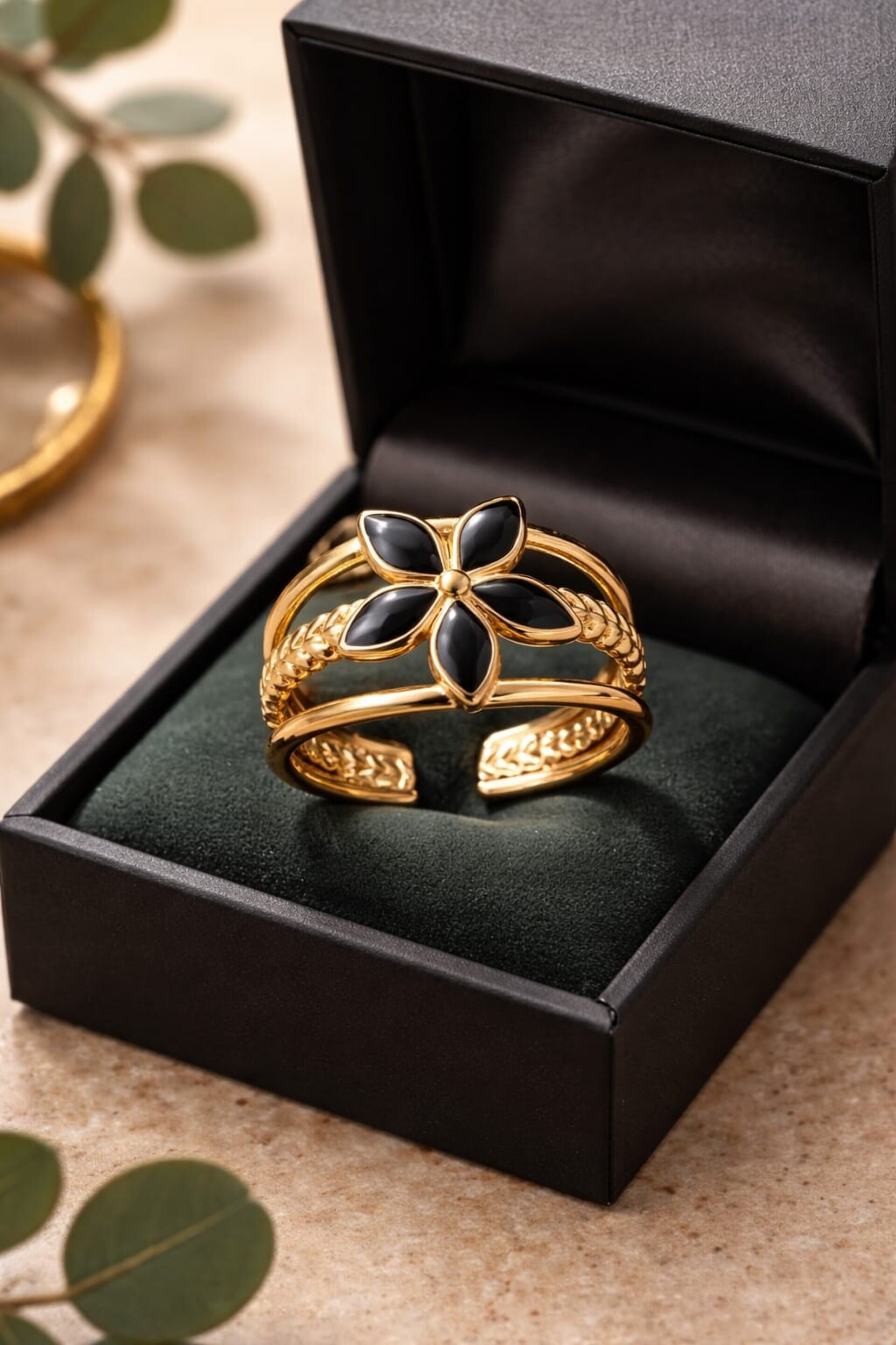 Anillo Ajustable Flor Nocturna - 3