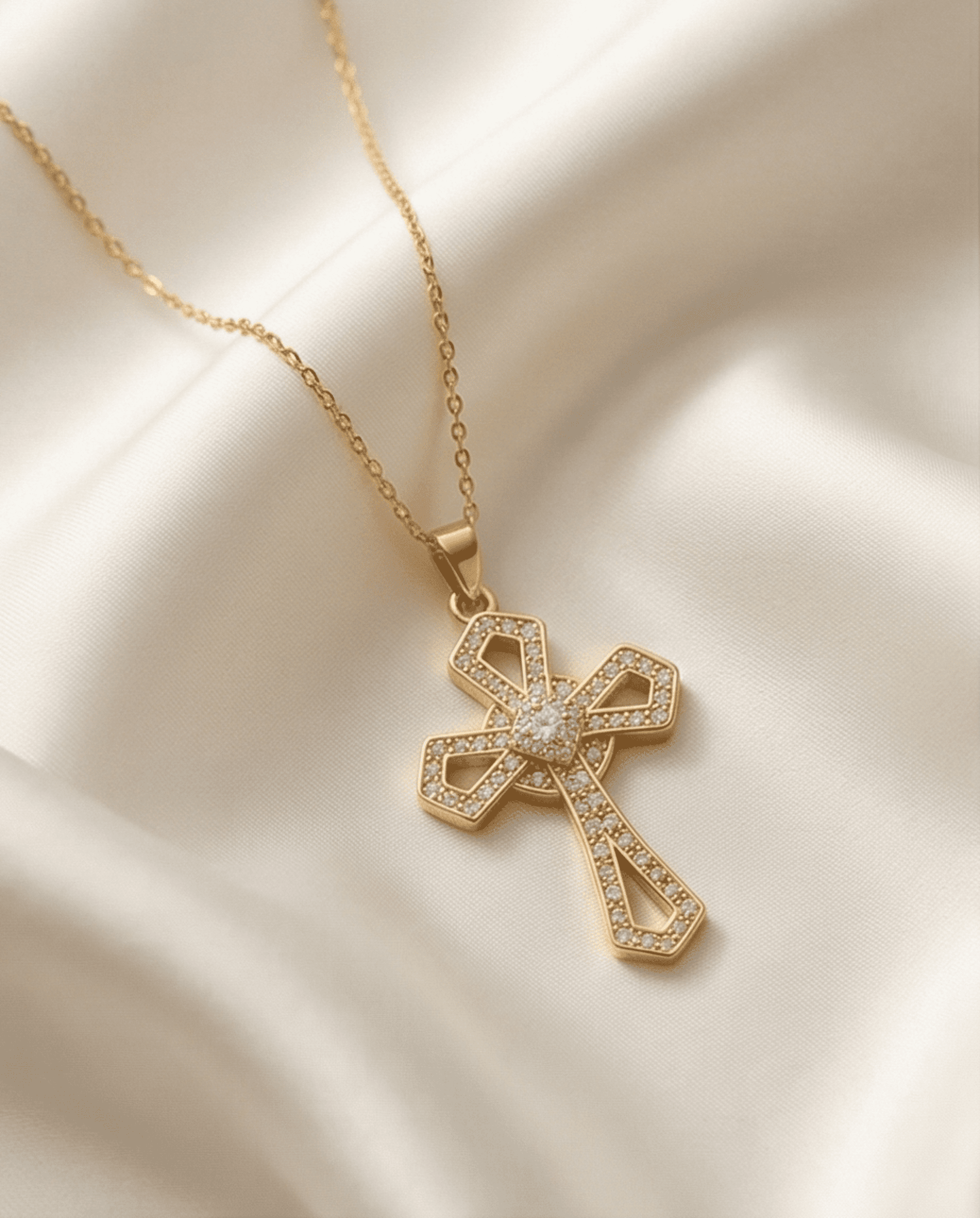 Crucifijo Pavé Luxe Openwork – Oro 18k - 4