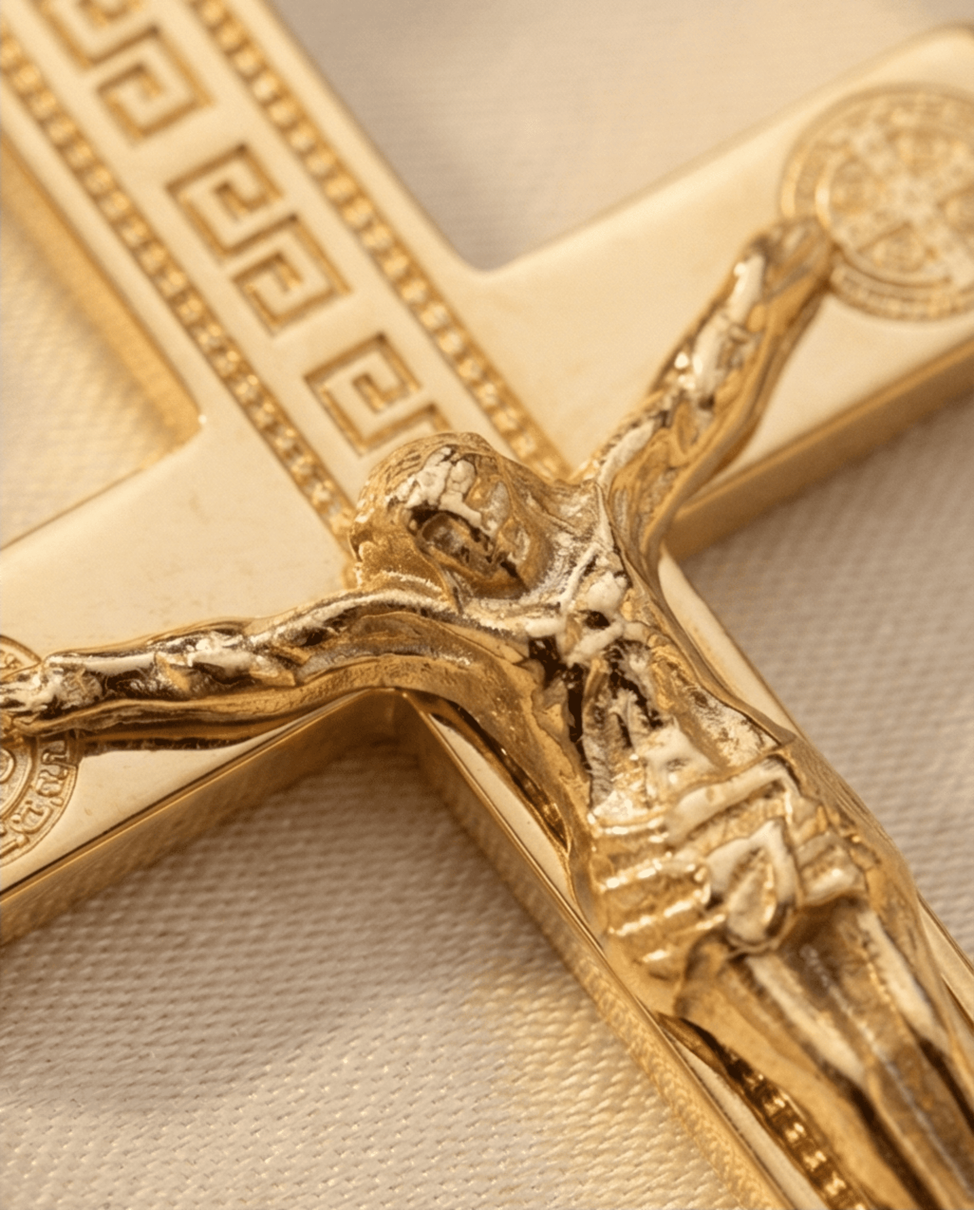 Crucifijo Atenas Greco con Medallones – Oro 18k - 3